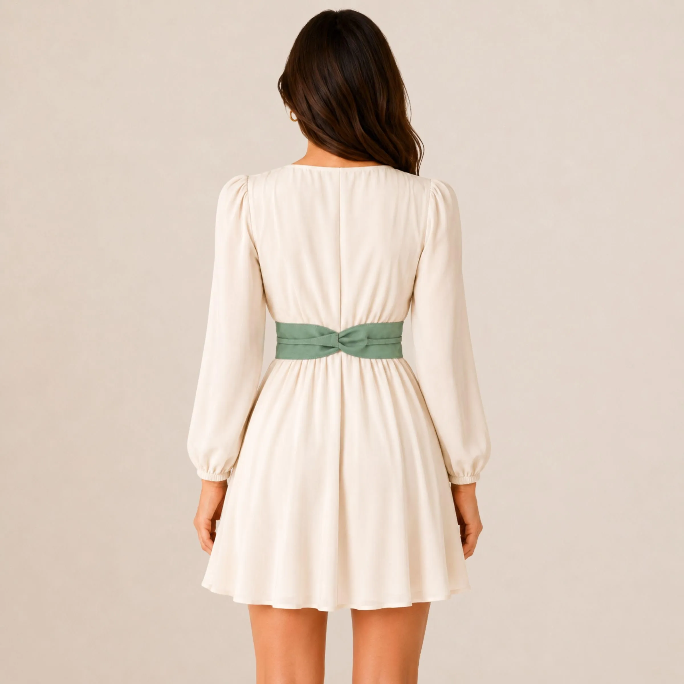 FASHIONGEN Cintura Obi da donna in similpelle, Cachi, 3XL - immagine 3