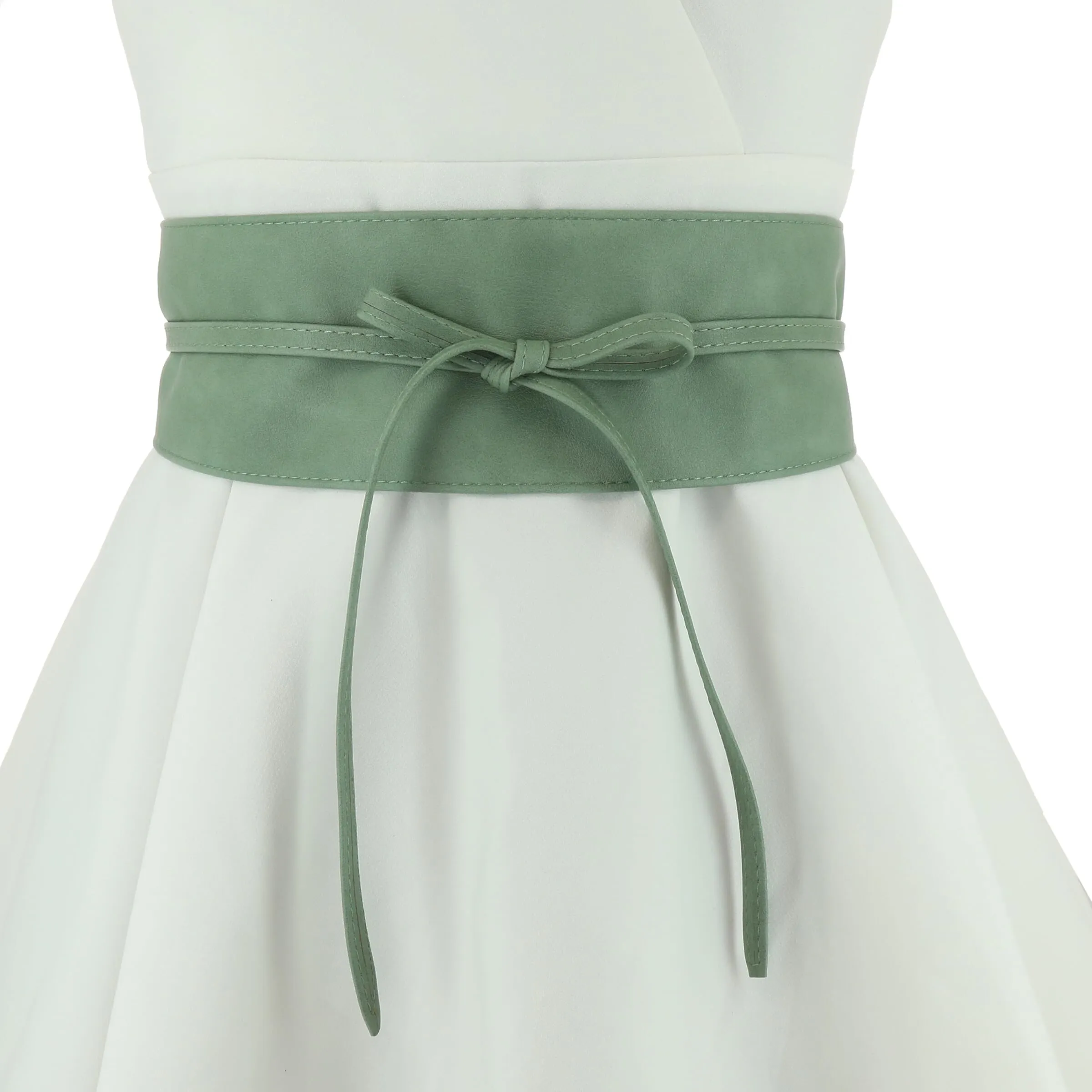 FASHIONGEN Cintura Obi da donna in similpelle, Cachi, 3XL - immagine 4