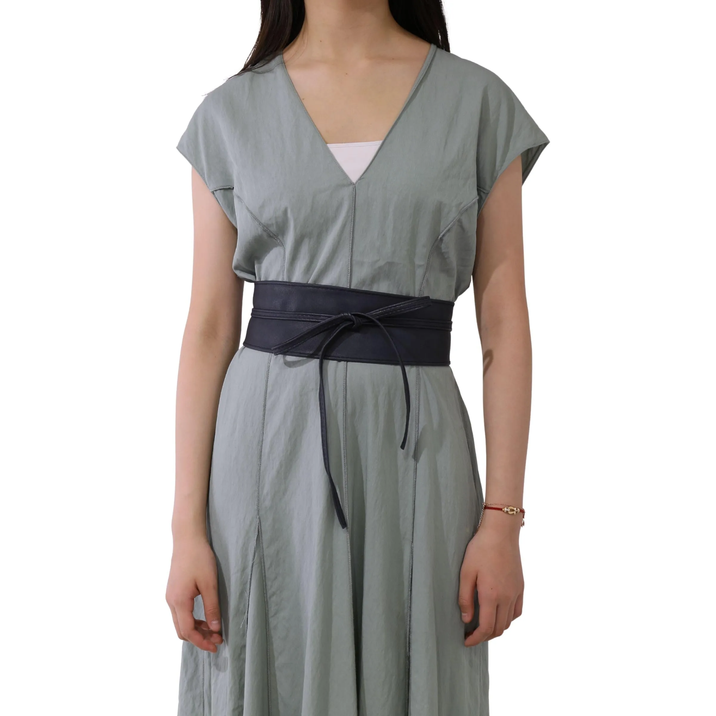 FASHIONGEN Cintura Obi da donna in similpelle poliuretano, Blu marino, 3XL - immagine 4