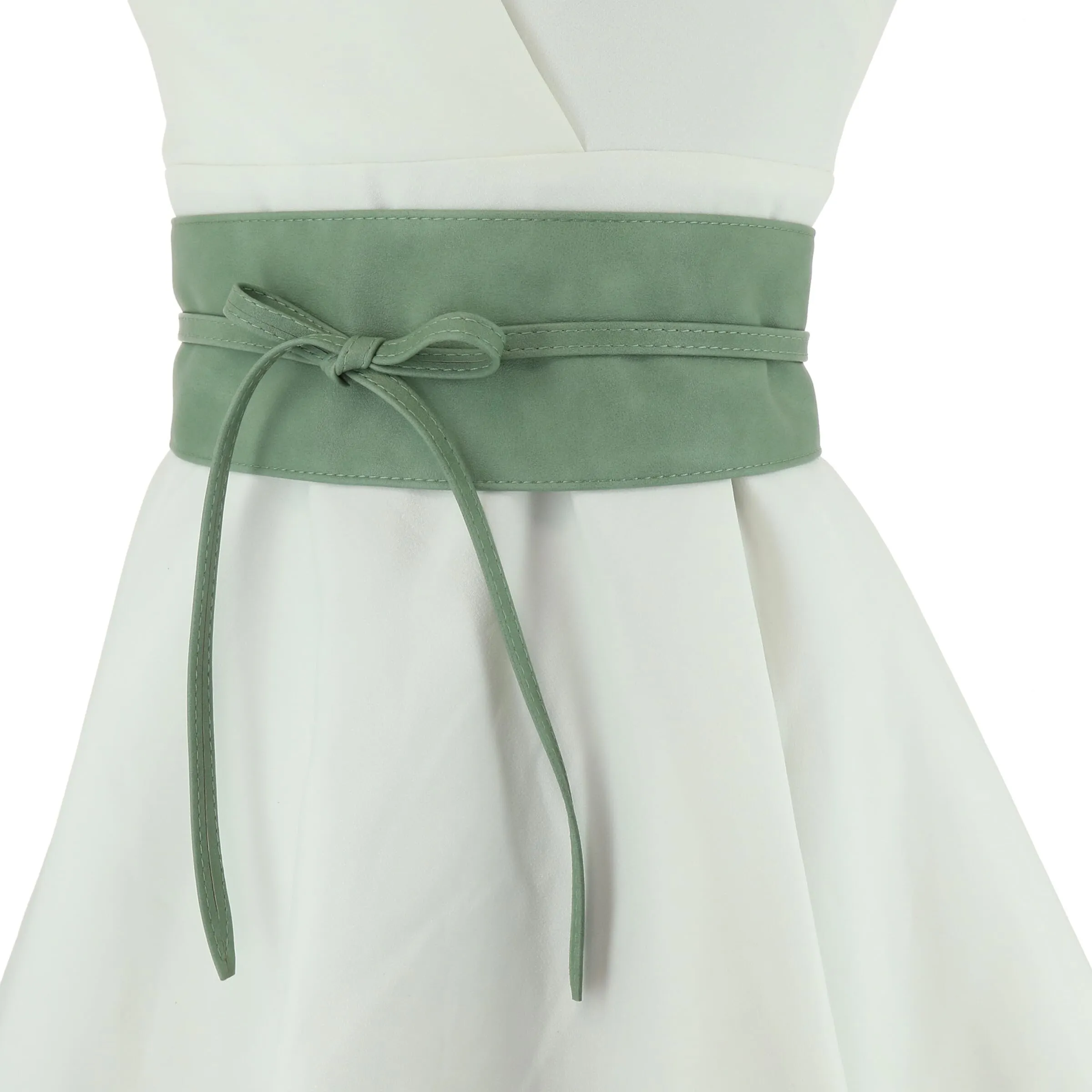 FASHIONGEN Cintura Obi da donna in similpelle, Cachi, S-M - immagine 5