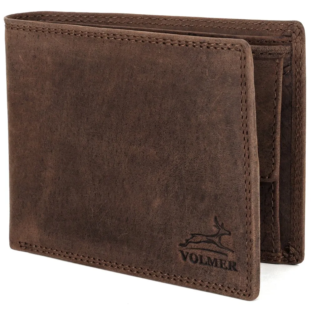 Fa.Volmer Portafoglio in Vera Pelle Slim RFID #Easycomfort - Marrone - immagine 1