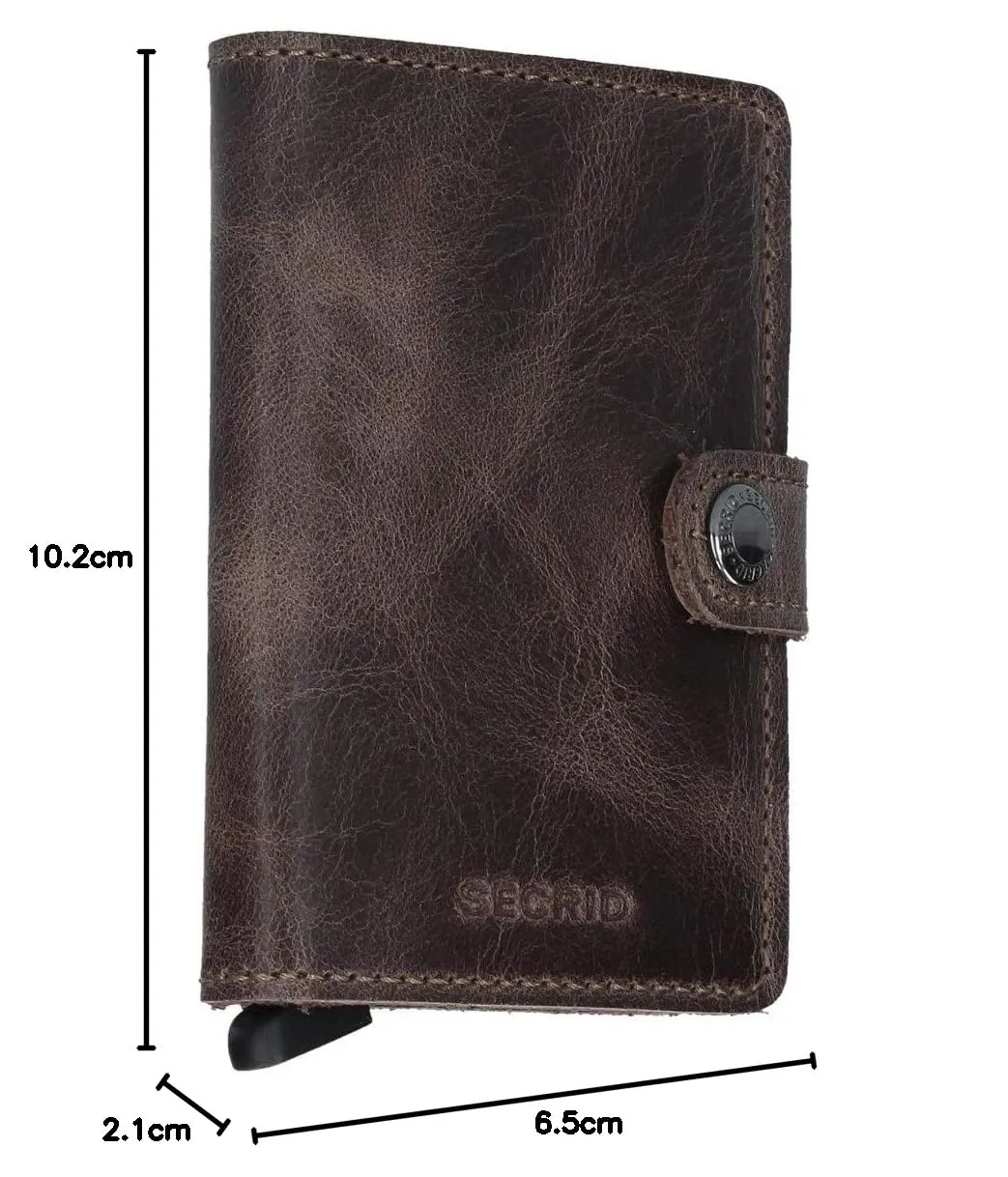 Secrid MiniWallet Vintage Chocolate Leather Card Protector Wallet - immagine 5