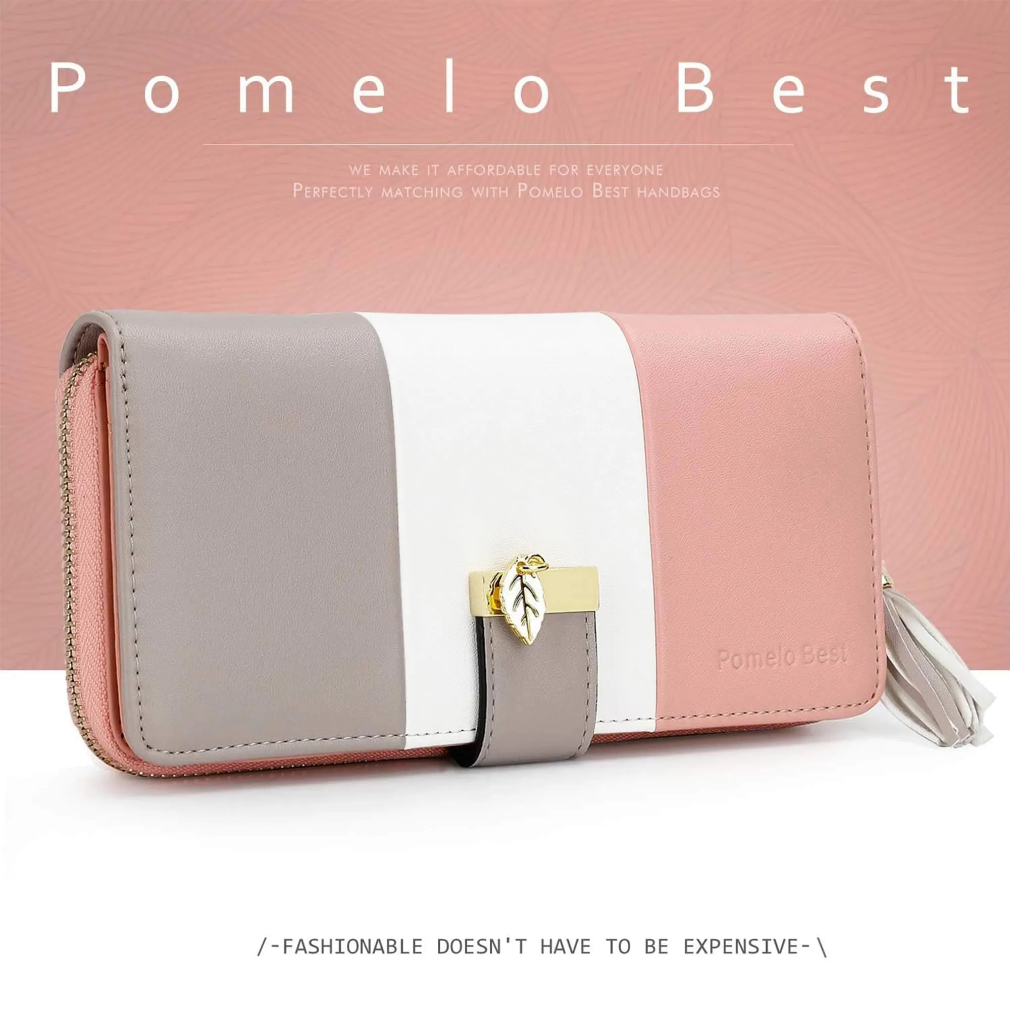 Pomelo Best Portafoglio Donna Lungo con Cerniera e Portamonete, Protezione RFID, Pelle Sintetica - immagine 6