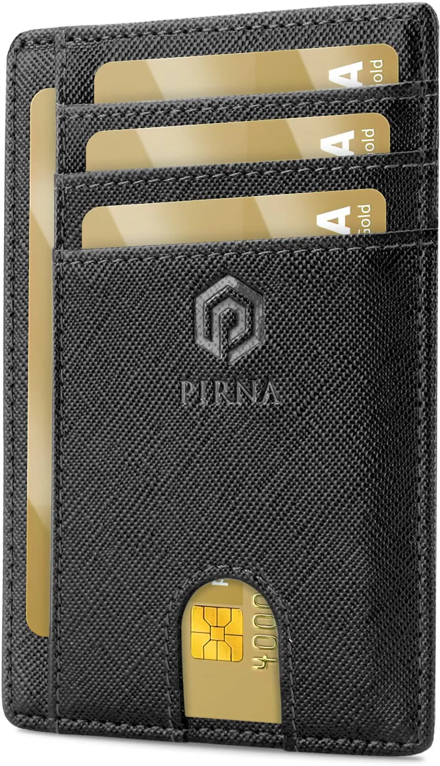 PIRNA Portafoglio Slim RFID Saffiano Nero - immagine 1