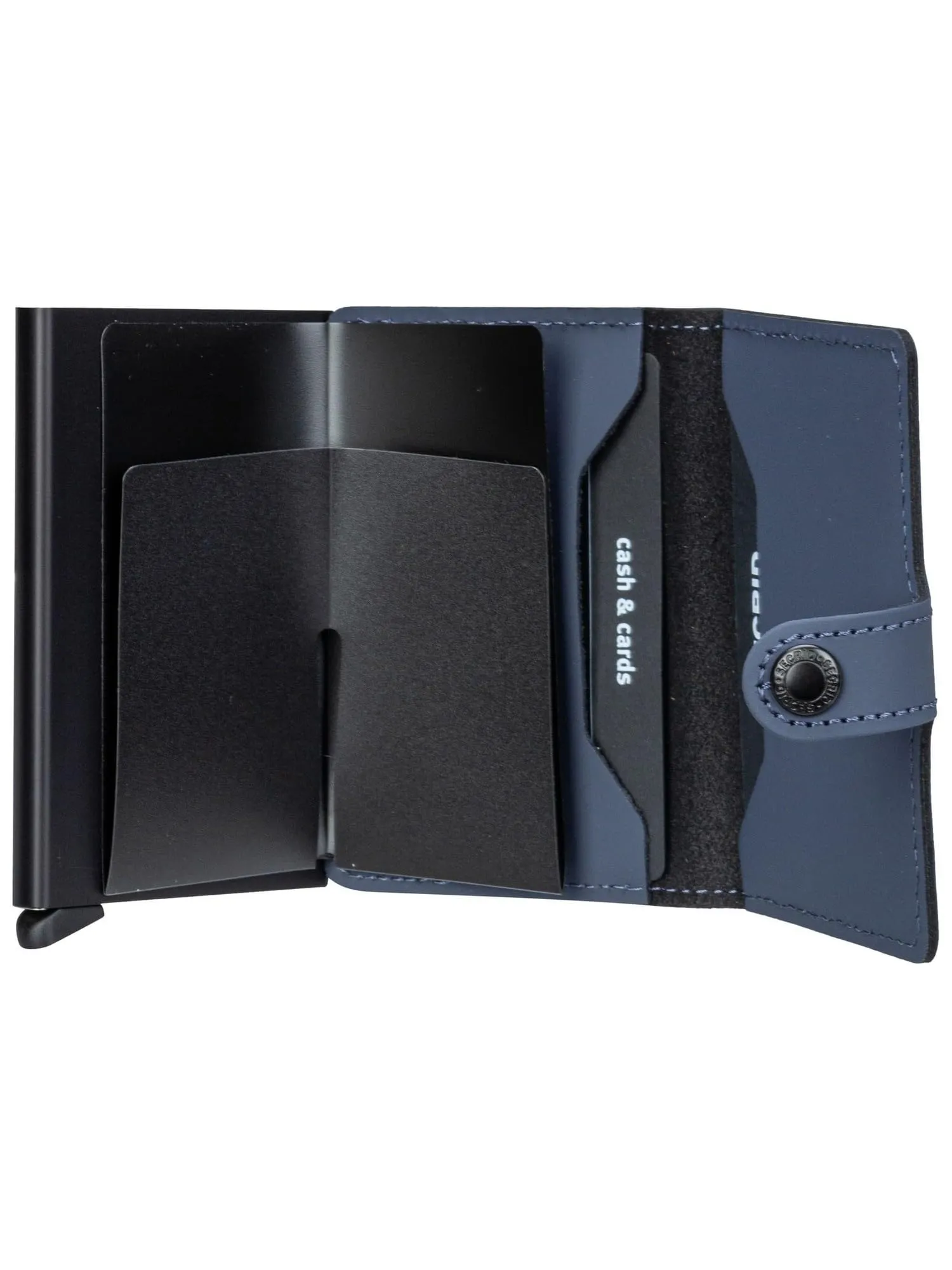 Secrid MiniWallet Matte Night Blue Aluminum and Leather Wallet - immagine 4