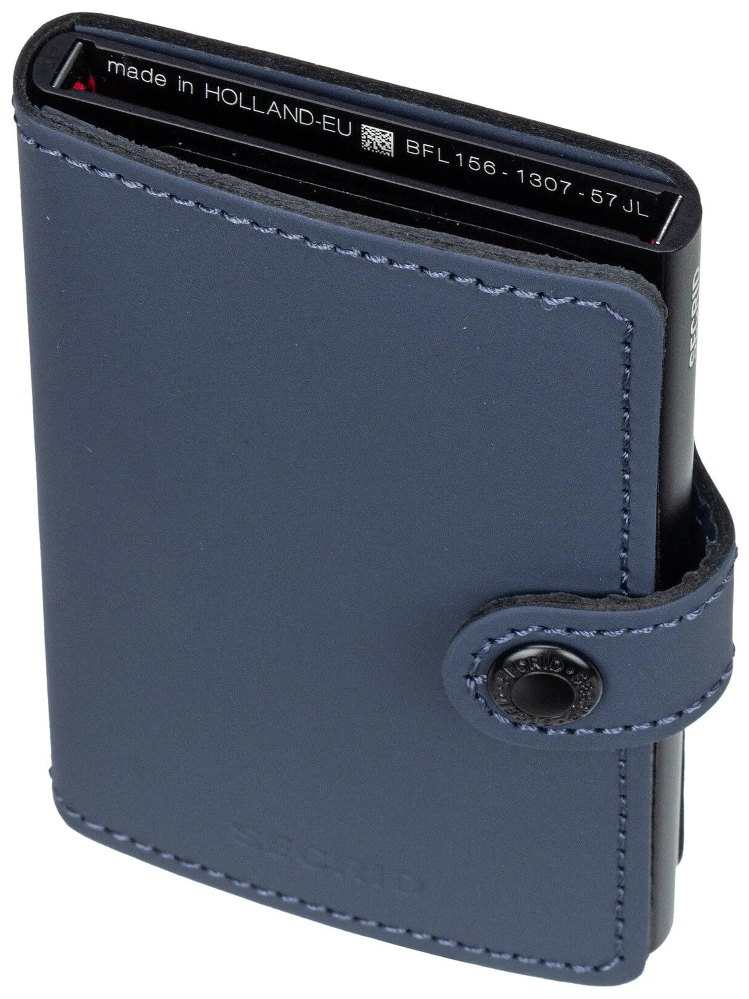 Secrid MiniWallet Matte Night Blue Aluminum and Leather Wallet - immagine 5