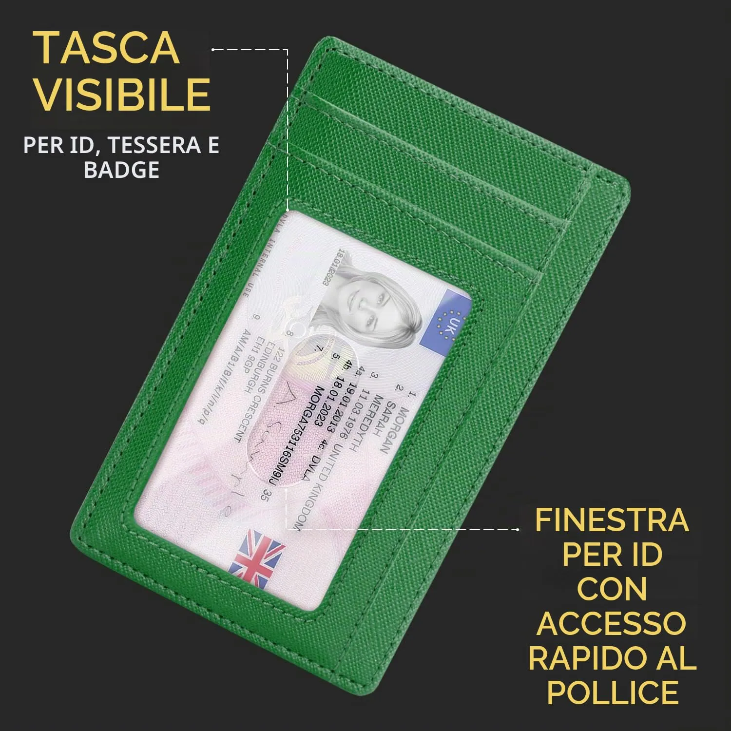 PIRNA Portafoglio Slim Uomo RFID Porta Carte di Credito - Foresta Verde - immagine 6