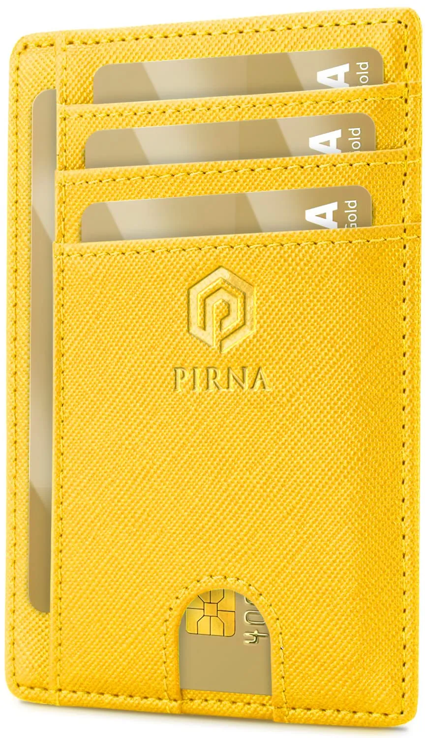 PIRNA Slim Wallet Portafoglio RFID Giallo - immagine 1