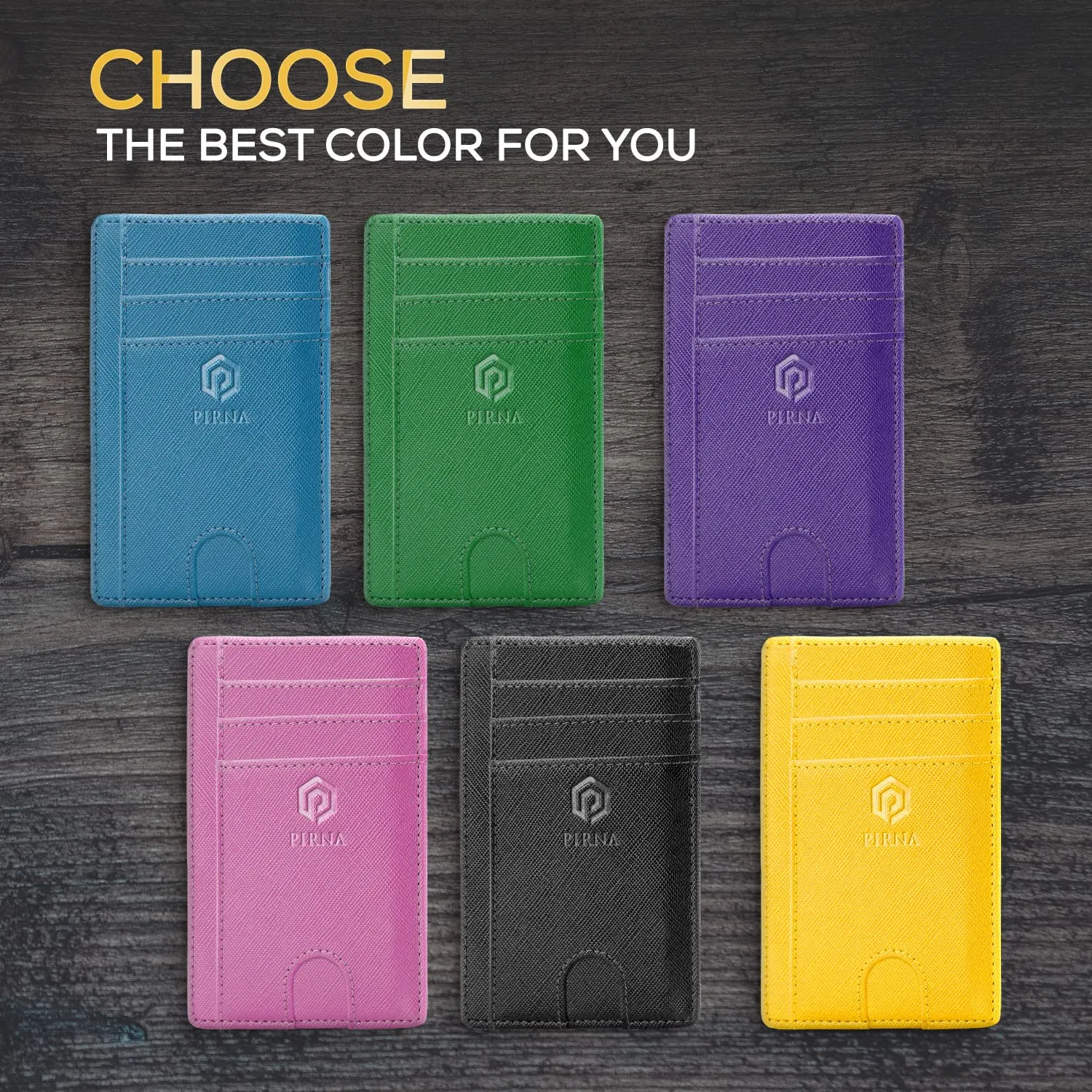 PIRNA Slim Wallet Portafoglio RFID Giallo - immagine 7