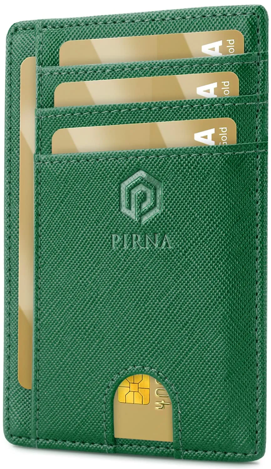 PIRNA Portafoglio Slim RFID per Uomo e Donna - Pino Verde - immagine 1