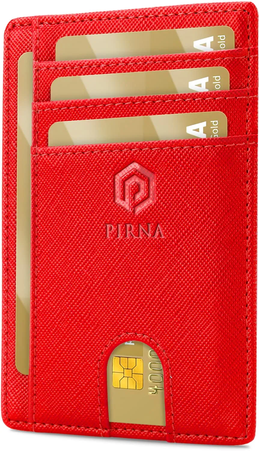 PIRNA Portafoglio Slim RFID Rosso - immagine 1
