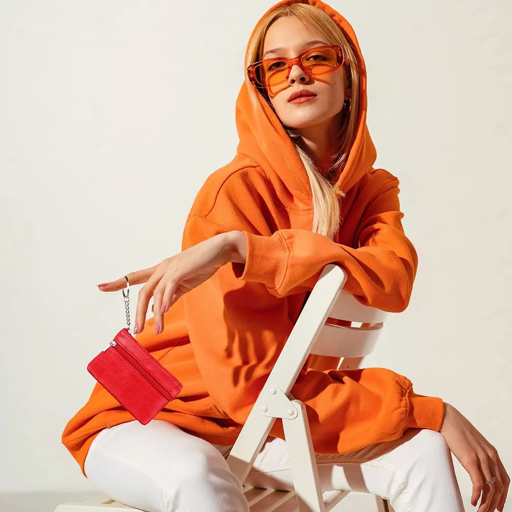 Aucuu Portafoglio in Pelle Donna, Mini Portamonete con Portachiavi - immagine 7
