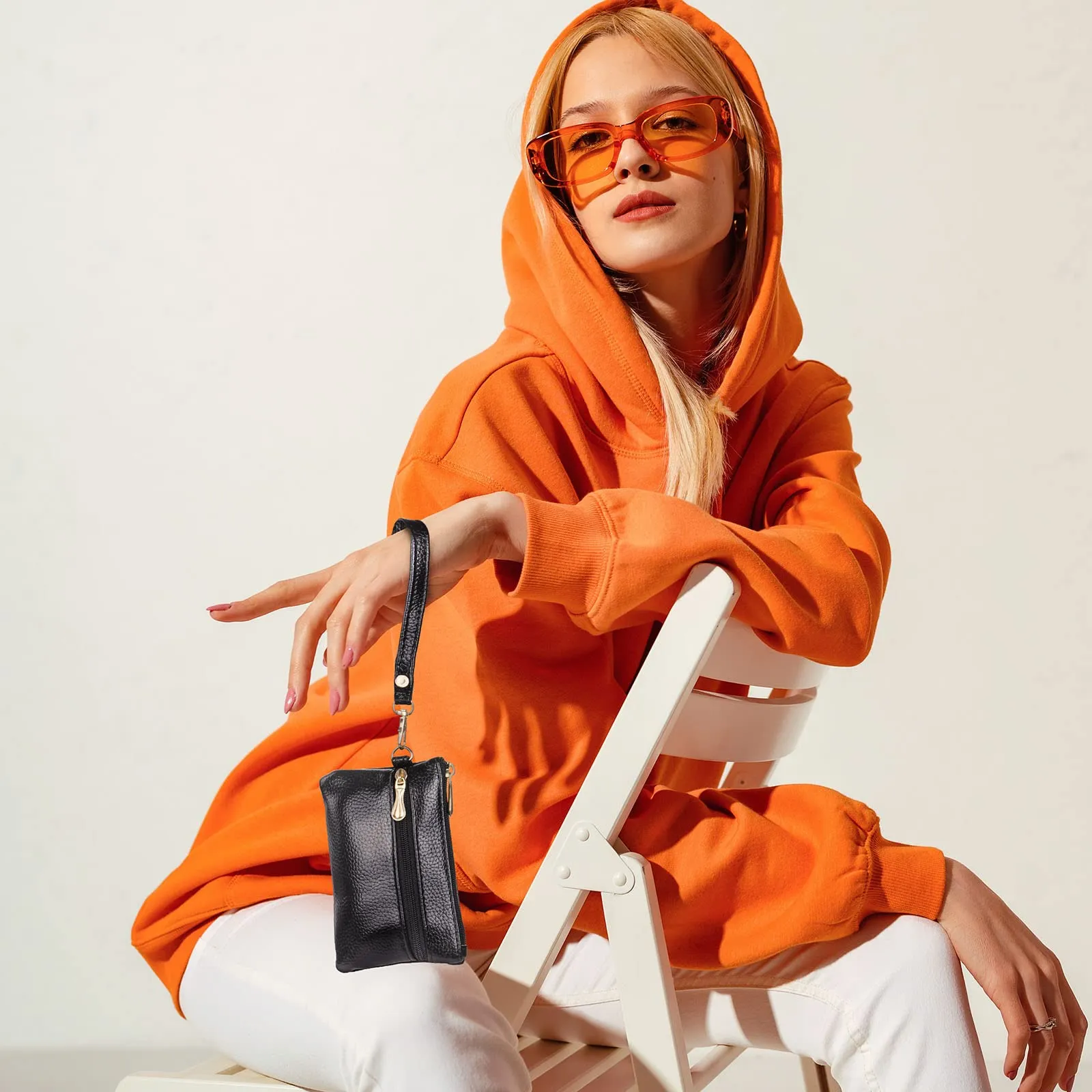 Aucuu Portafoglio in Pelle Donna Mini Portamonete con Portachiavi - immagine 6