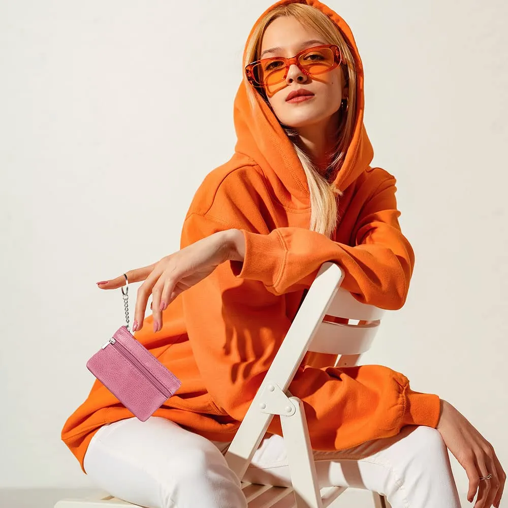 Aucuu Portafoglio Mini in Pelle da Donna con Portamonete e Portachiavi - immagine 7