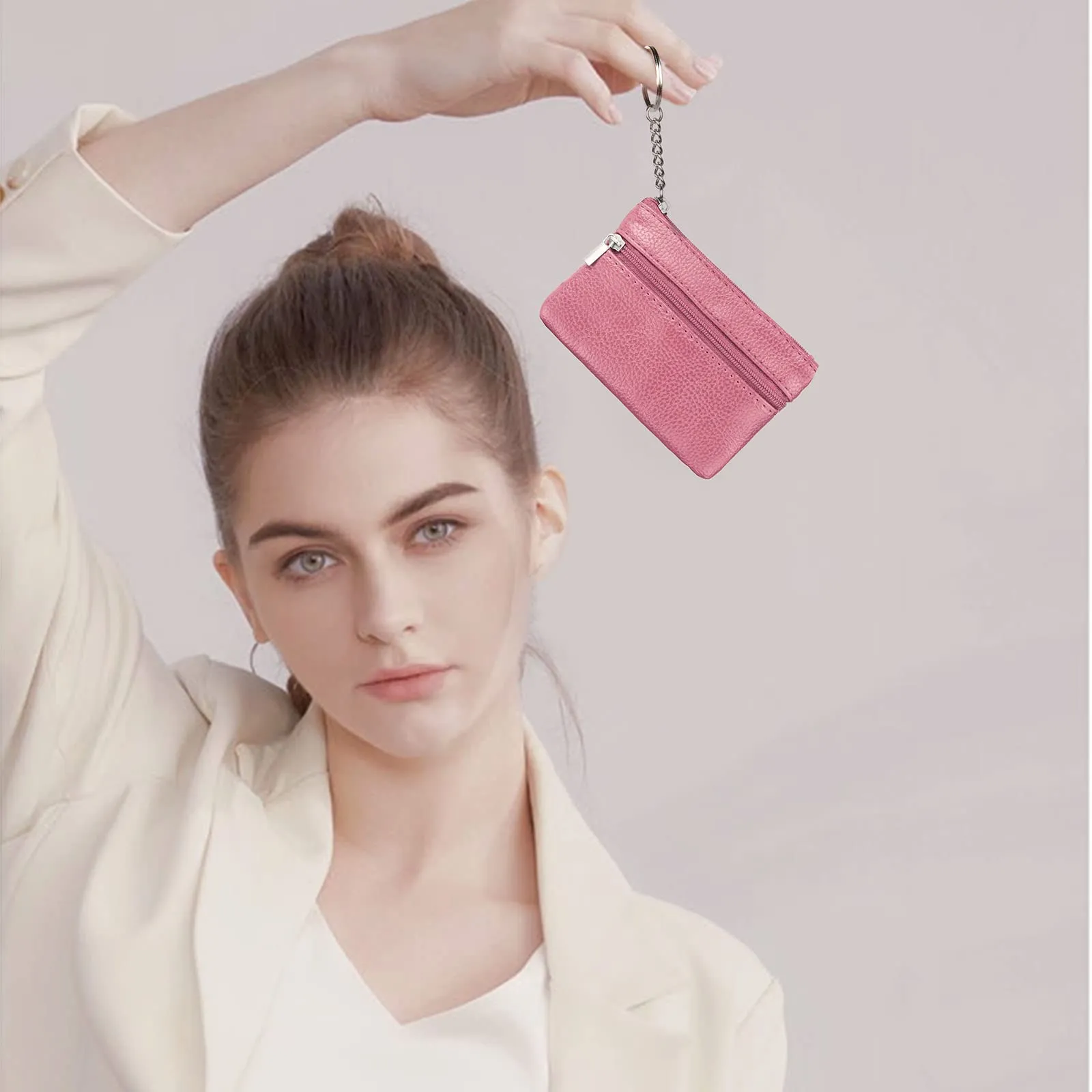 Aucuu Portafoglio Mini in Pelle da Donna con Portamonete e Portachiavi - immagine 8