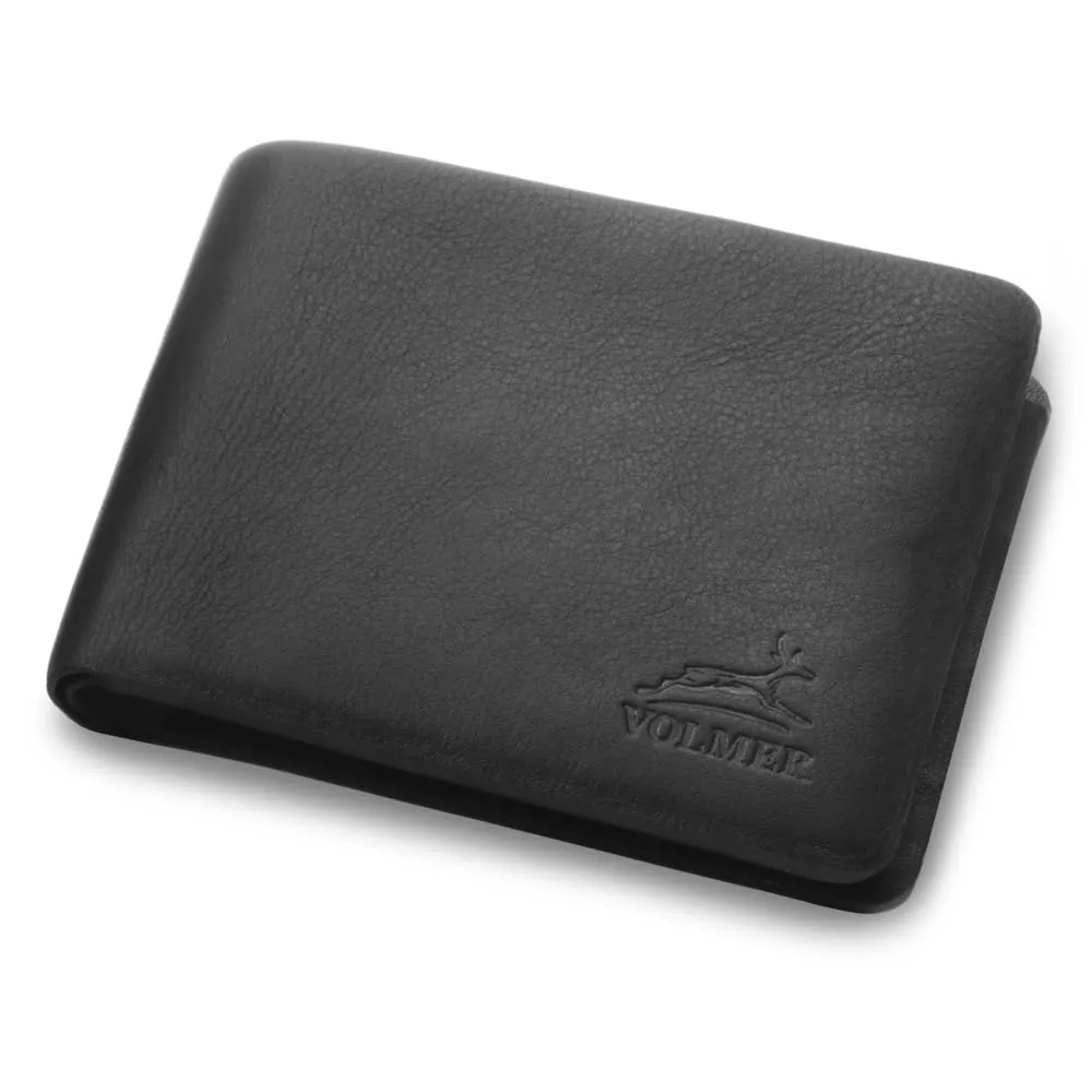 Fa.Volmer Portafoglio in pelle da uomo Business ONE, Senza cuciture, Protezione RFID, Nero - immagine 9