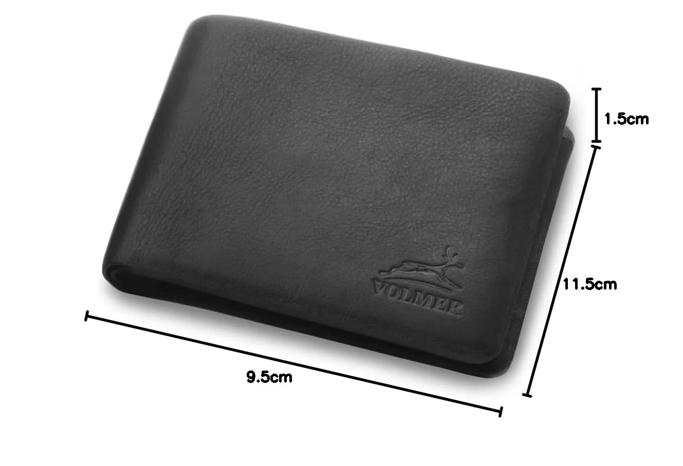 Fa.Volmer Portafoglio in pelle da uomo Business ONE, Senza cuciture, Protezione RFID, Nero - immagine 10