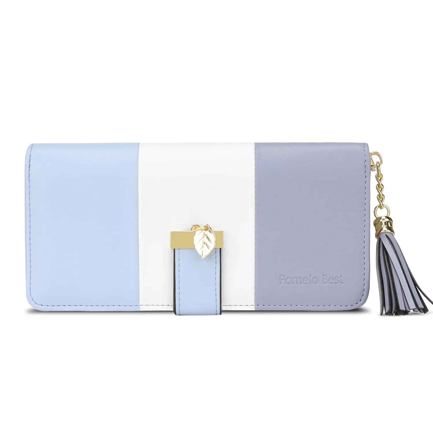 Pomelo Best Portafoglio Donna Lungo con Cerniera e Portamonete, RFID, Pelle Sintetica, Viola Azul - immagine 8