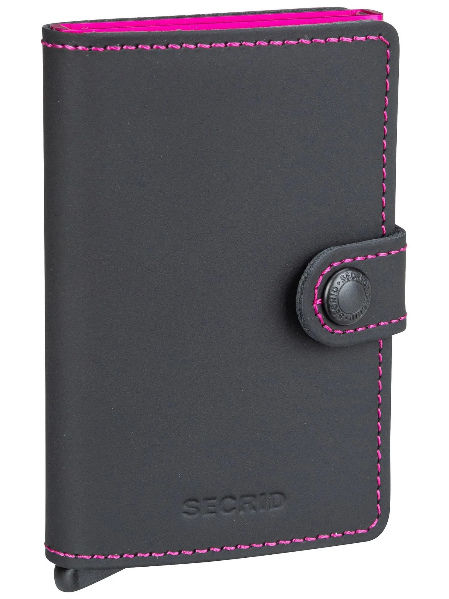 Secrid Mini Wallet Porta Carte Nero-Fucsia, 10,2 x 6,5 x 2,1 cm - immagine 1