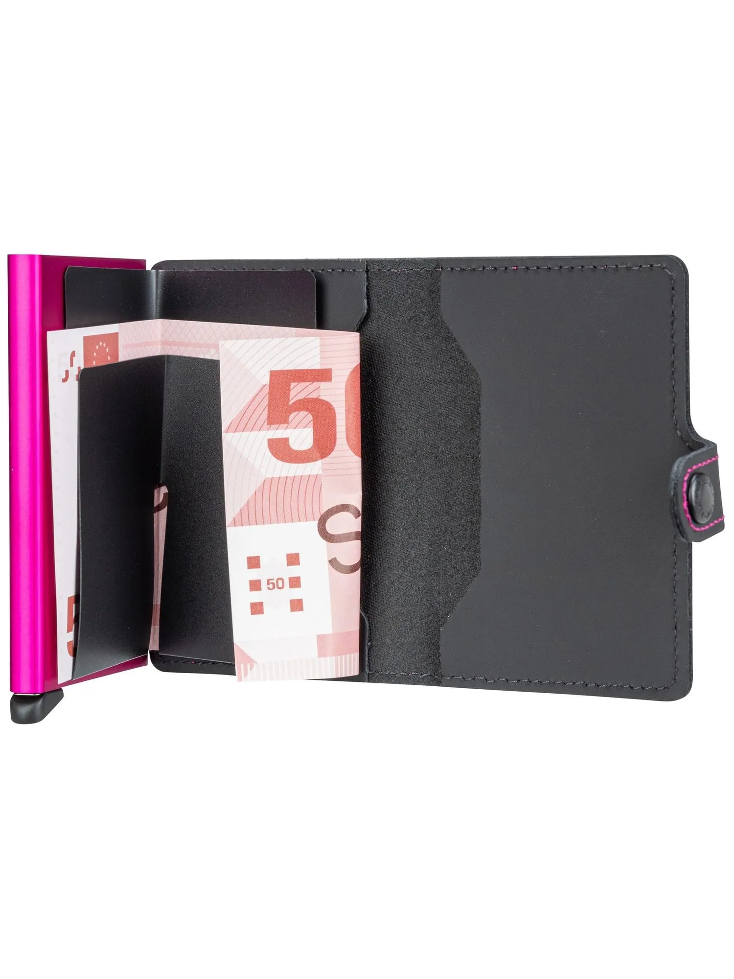 Secrid Mini Wallet Porta Carte Nero-Fucsia, 10,2 x 6,5 x 2,1 cm - immagine 3