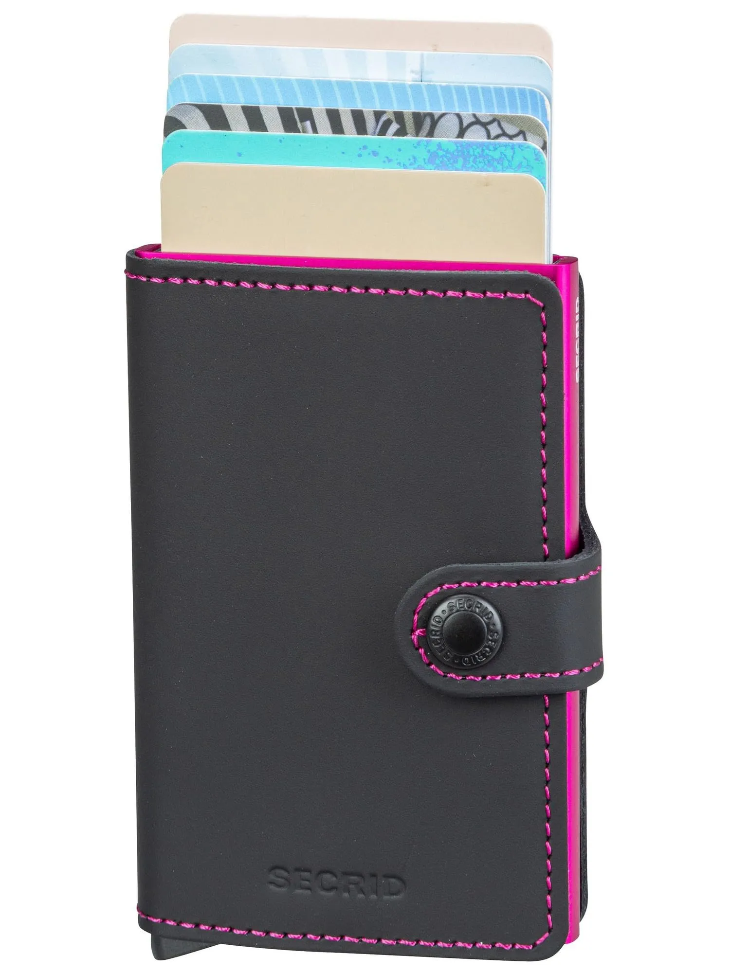 Secrid Mini Wallet Porta Carte Nero-Fucsia, 10,2 x 6,5 x 2,1 cm - immagine 4