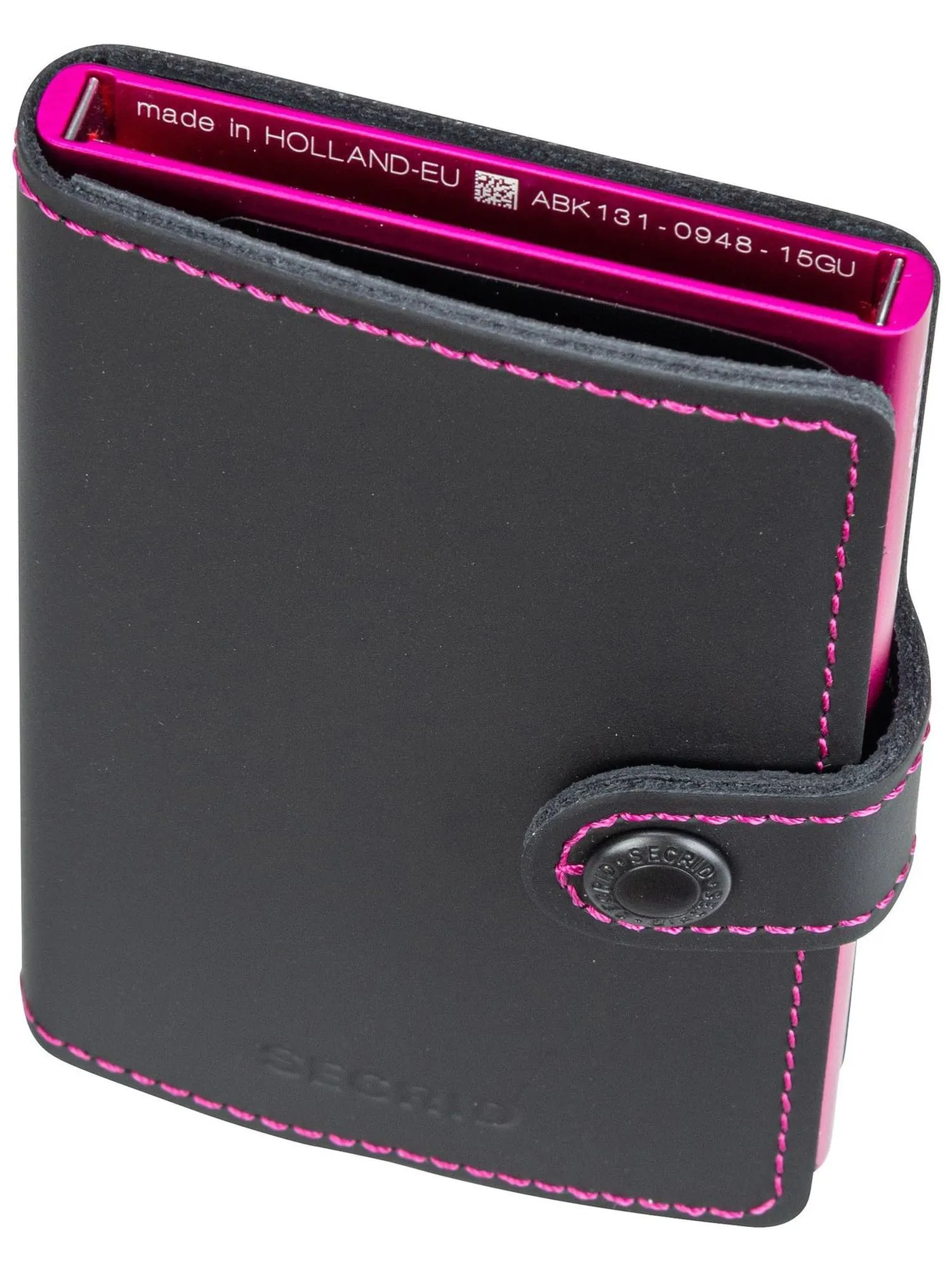 Secrid Mini Wallet Porta Carte Nero-Fucsia, 10,2 x 6,5 x 2,1 cm - immagine 6