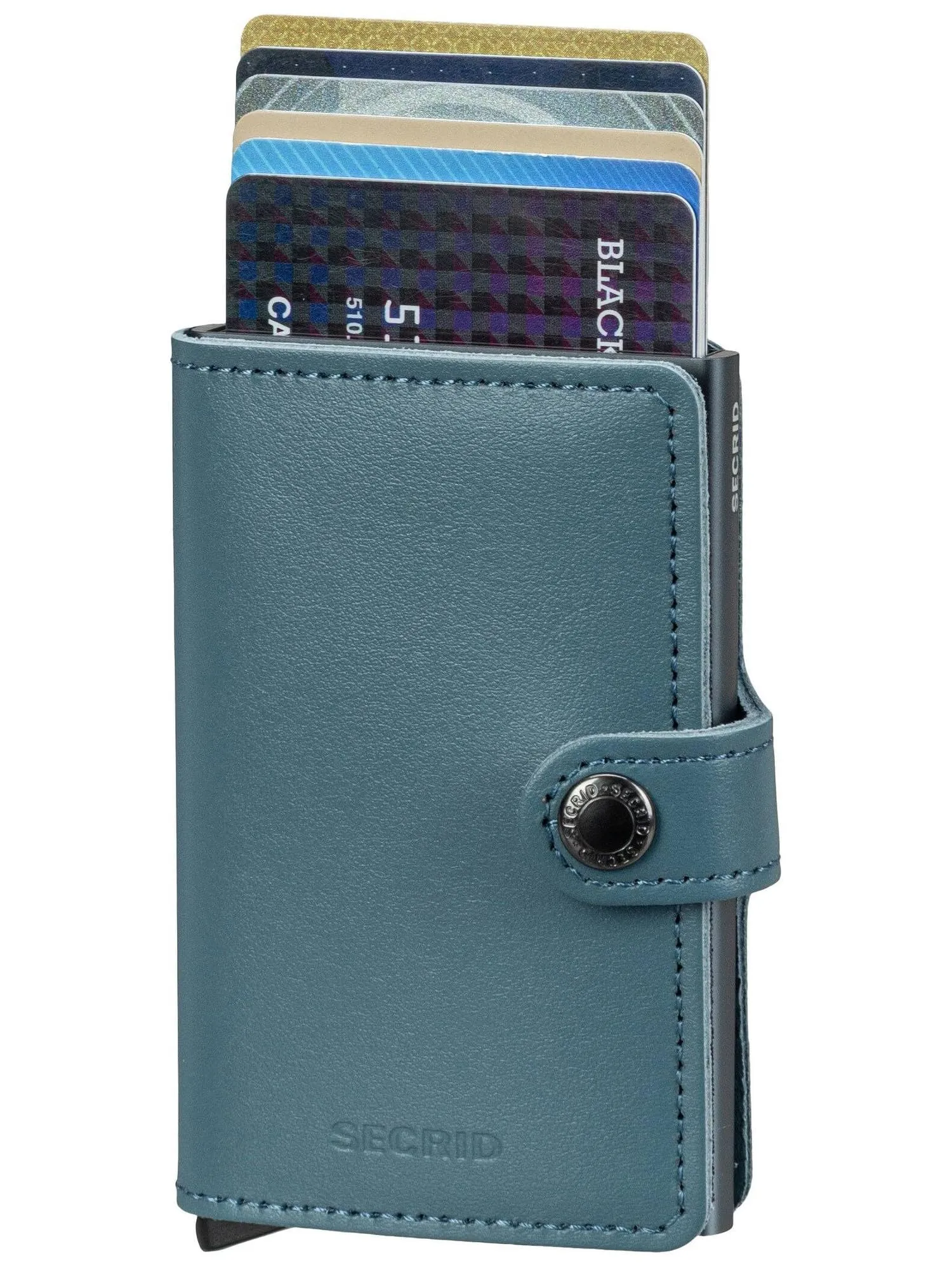 Secrid Portafoglio in pelle lucida, Blu Ice Blue - immagine 4