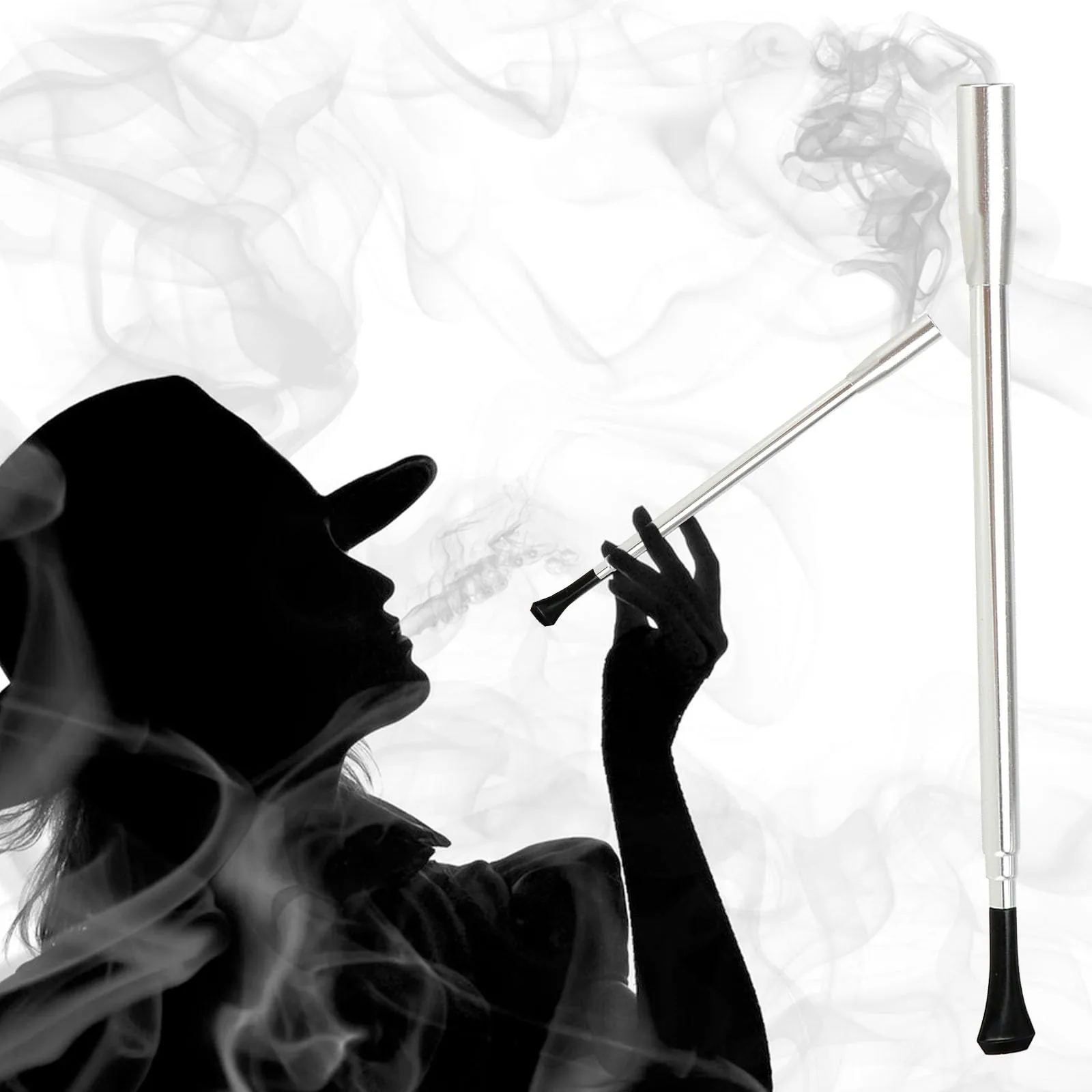 XFYKSTT Bocchino per Sigaretta Allungabile Stile Vintage, Argento - immagine 7
