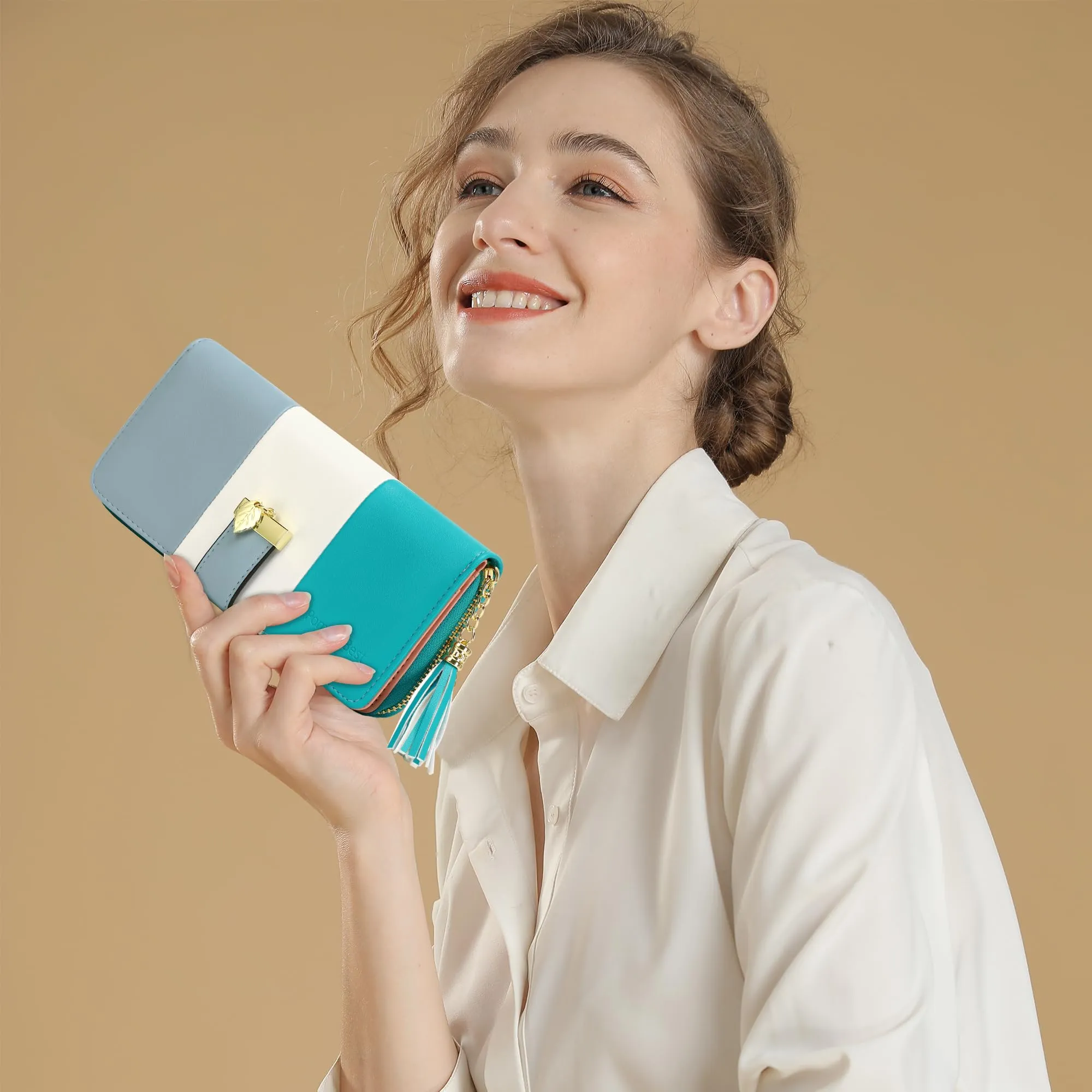 Pomelo Best Portafoglio Donna Lungo con Cerniera e Portamonete, Blu Cielo - immagine 6