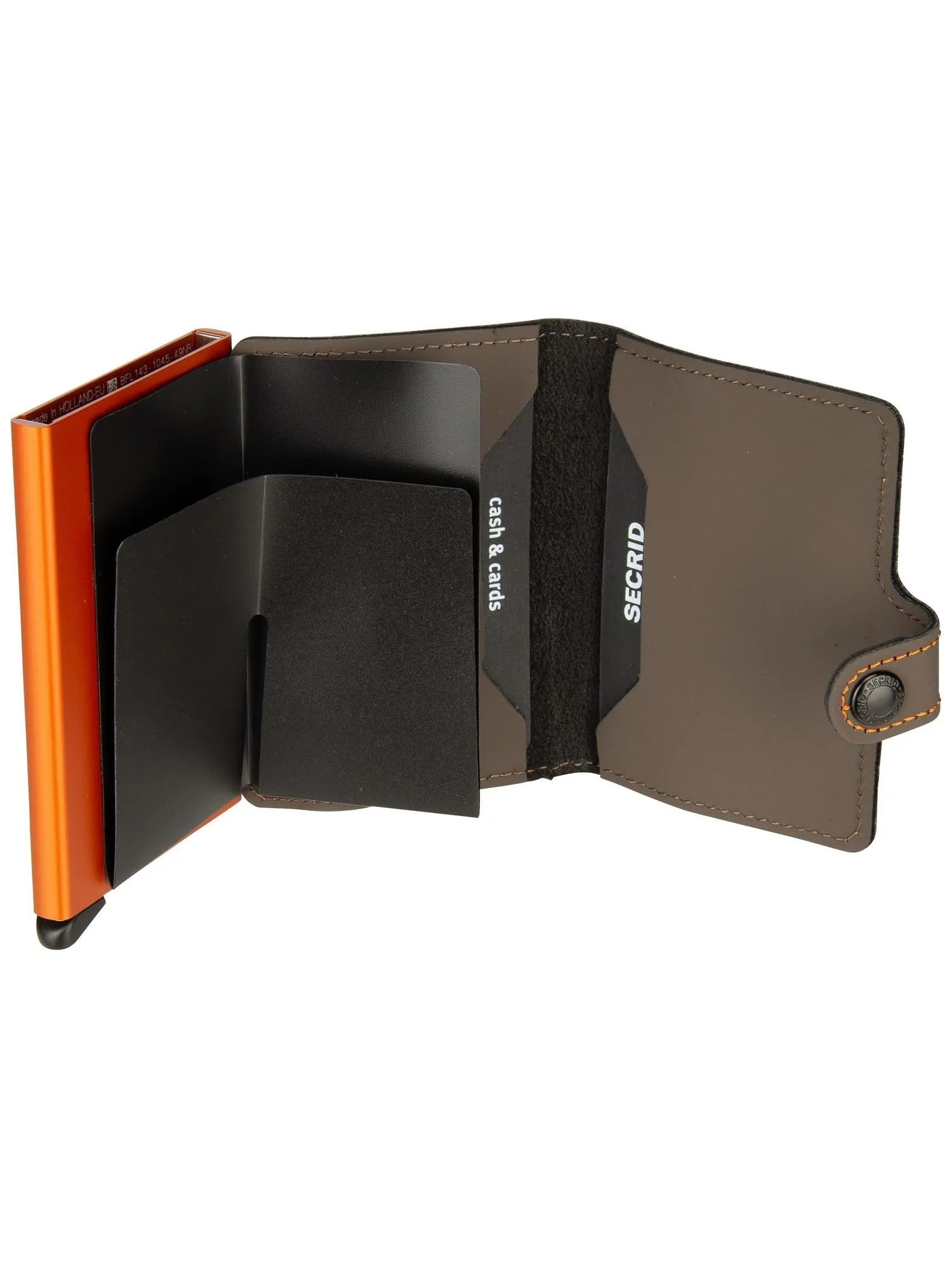 Secrid Miniwallet Truffle & Arancione in pelle, MM-Truffle & Arancione - immagine 3