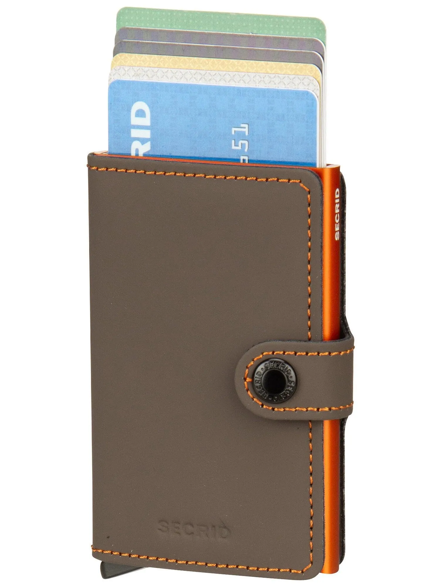 Secrid Miniwallet Truffle & Arancione in pelle, MM-Truffle & Arancione - immagine 4