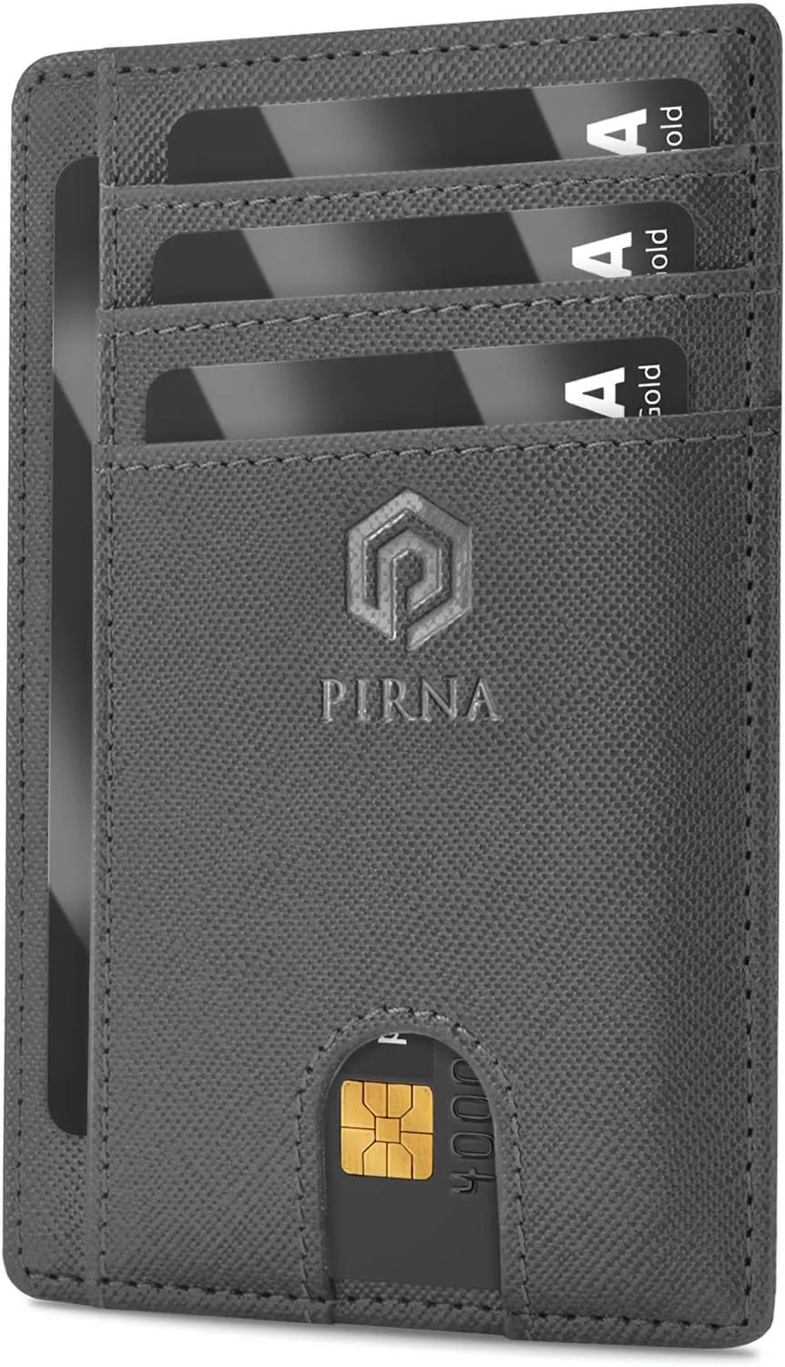 PIRNA Portafoglio Slim RFID Unisex - Porta Carte di Credito - Grigio Canna Di Fucile - immagine 1