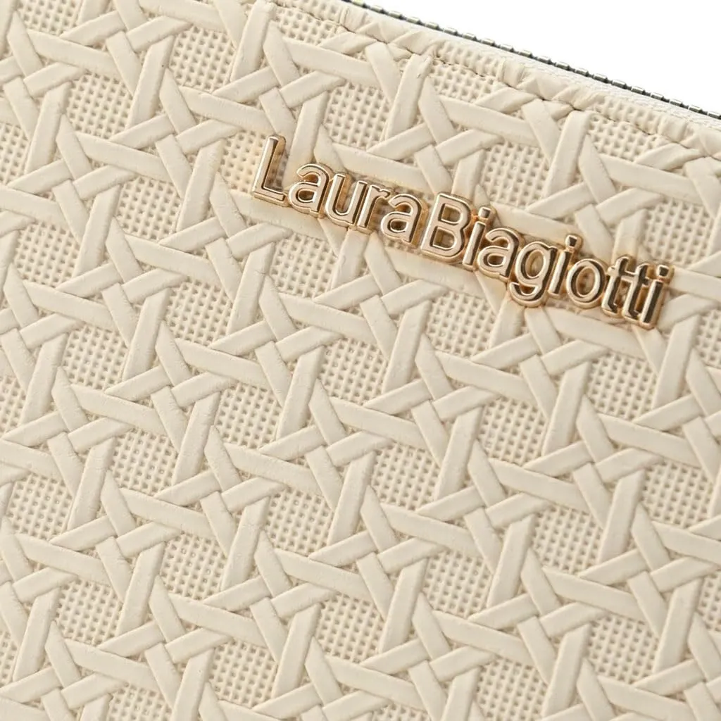 Laura Biagiotti Portafoglio Donna Grande in PU Effetto Intrecciato con Portamonete - immagine 6