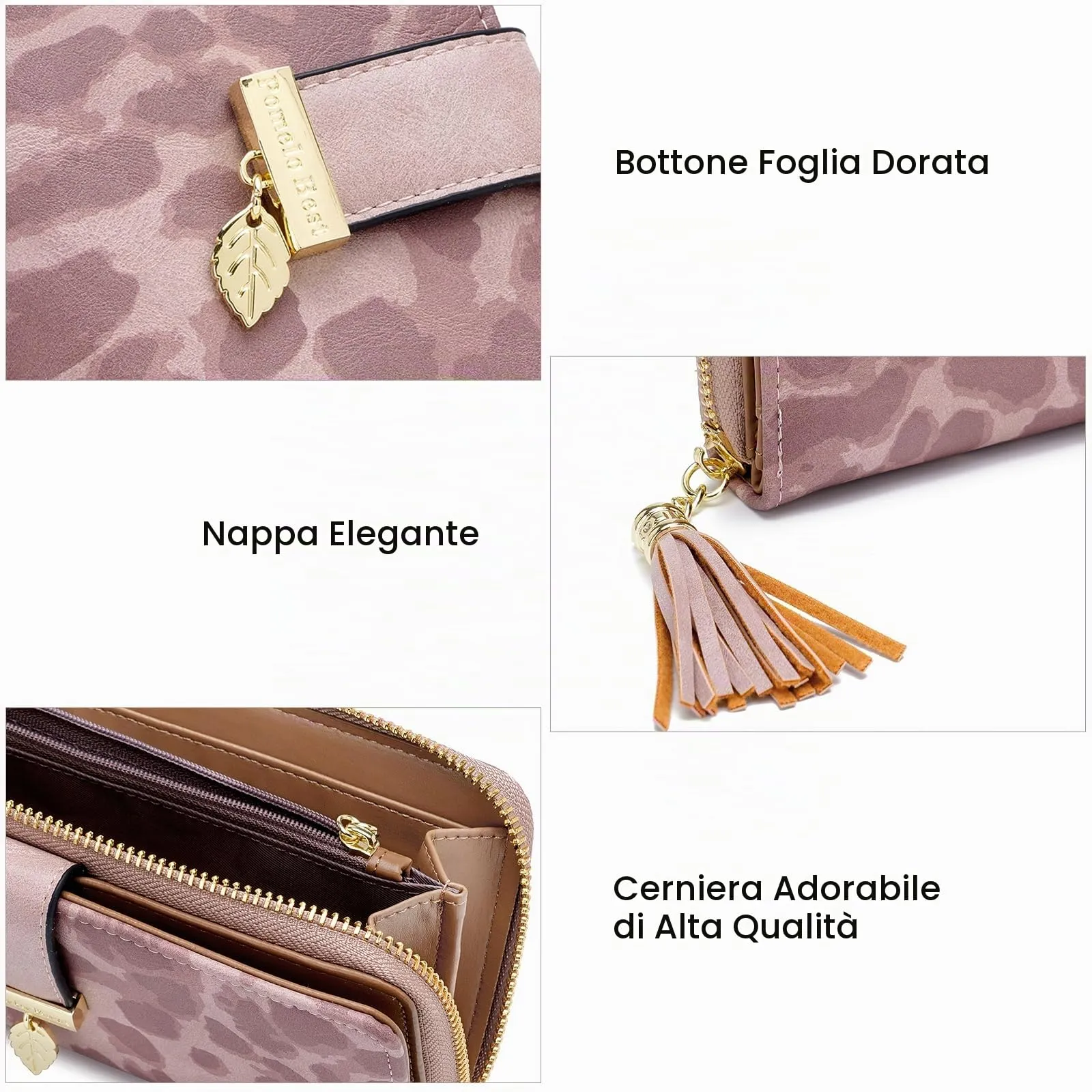 Pomelo Best Portafoglio Donna Lungo con Cerniera e Portamonete - immagine 6