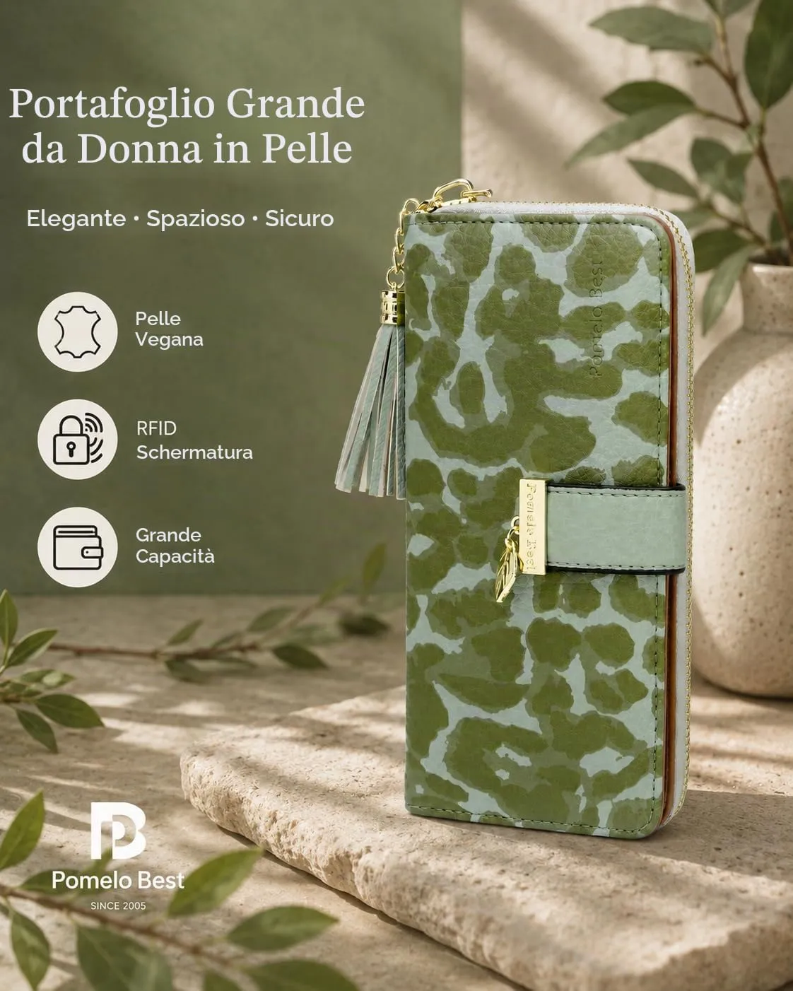 Pomelo Best Portafoglio Donna Lungo con Cerniera e Portamonete - immagine 2