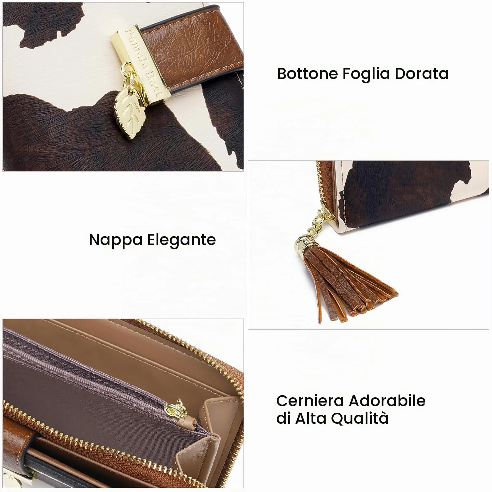 Pomelo Best Portafoglio Donna Lungo con Cerniera e Portamonete, Pelle Sintetica, RFID, Verde Floreale - immagine 3