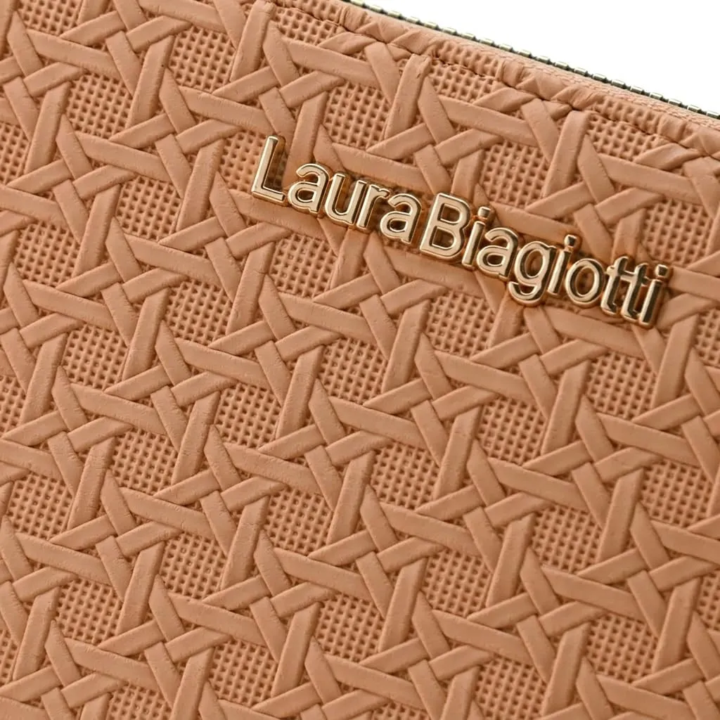 Laura Biagiotti Portafoglio Donna Grande in PU Effetto Intrecciato con Portamonete - immagine 6