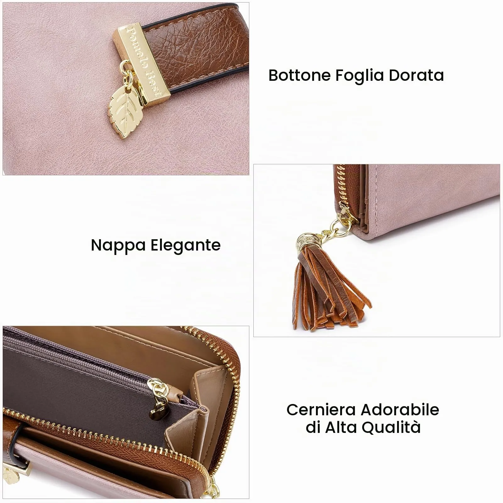 Pomelo Best Portafoglio Donna Lungo con Cerniera e Portamonete RFID - immagine 5