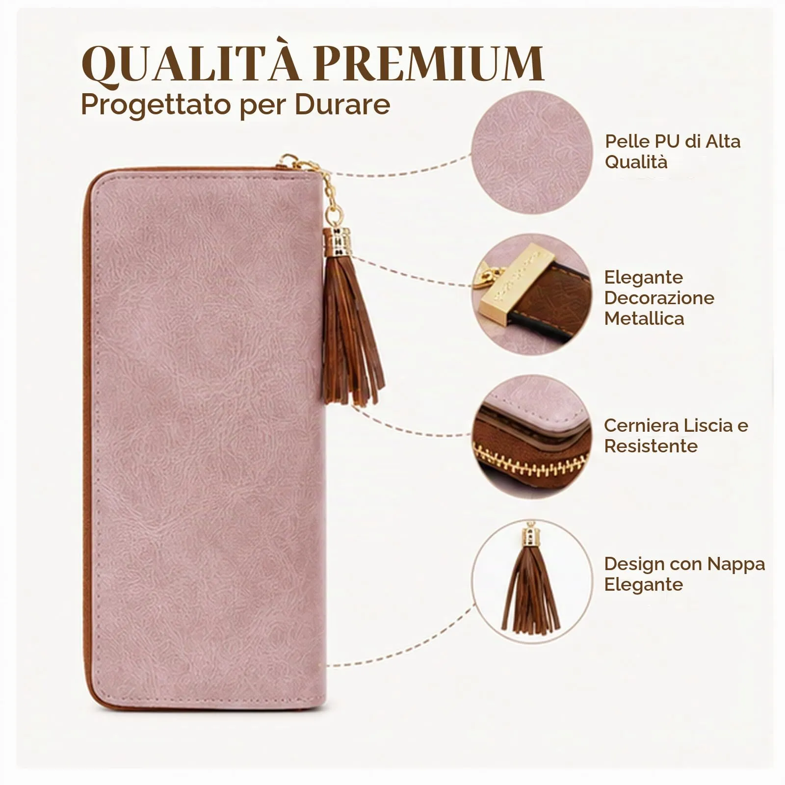 Pomelo Best Portafoglio Donna Lungo con Cerniera e Portamonete RFID - immagine 6