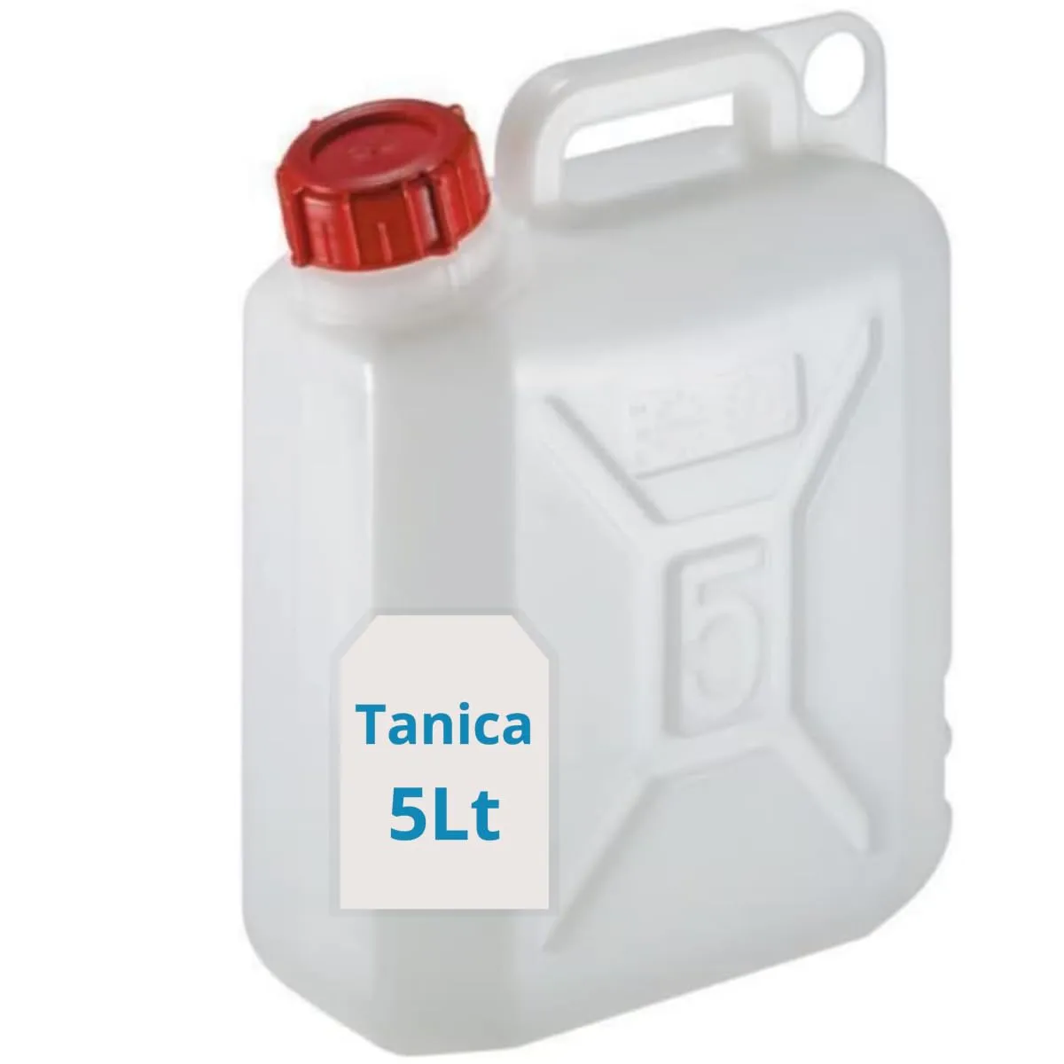 Tomaino Tanica in Plastica HDPE con Tappo e Dosatore, 5 Litri - immagine 1