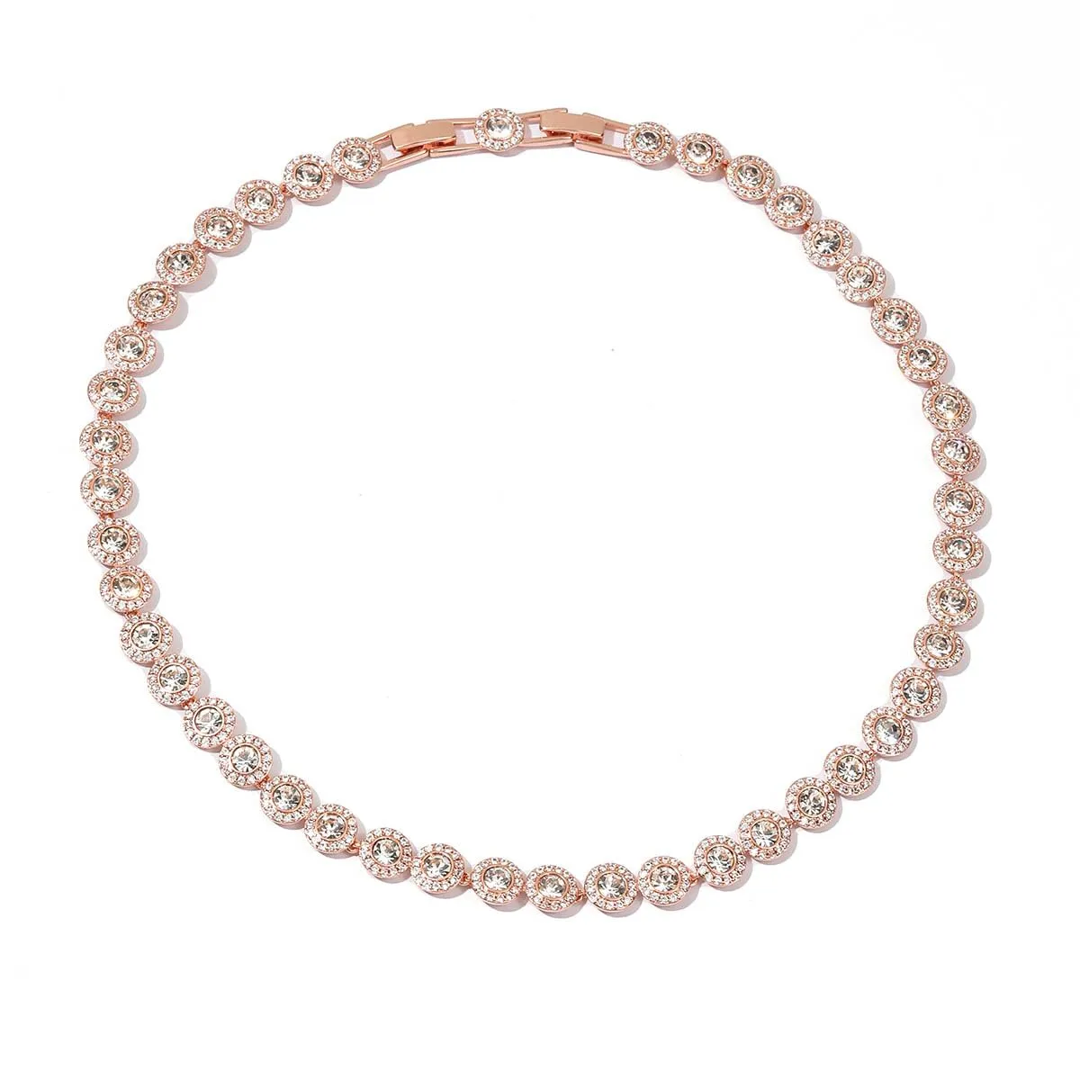 Collana Angelica in Oro 18 Carati con Cristallo Trasparente, Oro Rosa - immagine 2