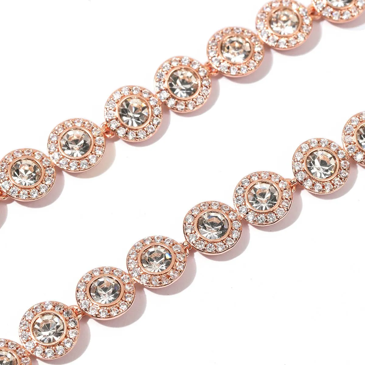 Collana Angelica in Oro 18 Carati con Cristallo Trasparente, Oro Rosa - immagine 3