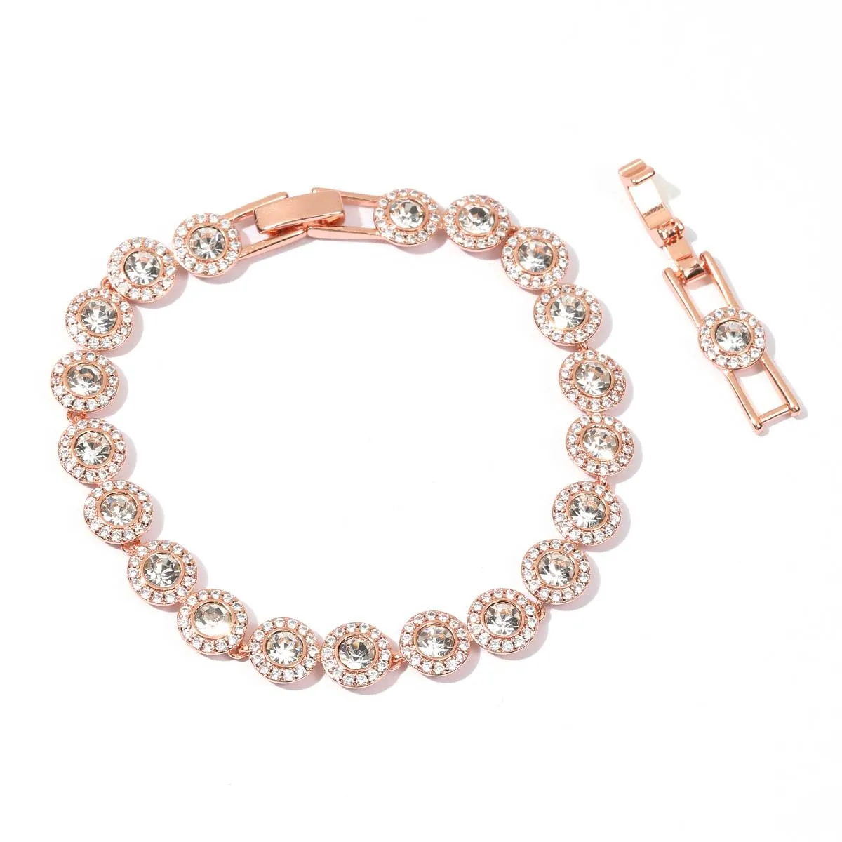 Braccialetto Angelico in Oro Rosa 18 Carati con Cristallo Trasparente per Donne - immagine 2