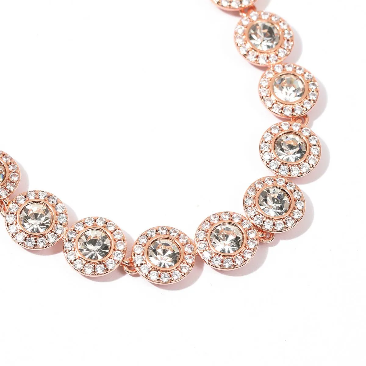 Braccialetto Angelico in Oro Rosa 18 Carati con Cristallo Trasparente per Donne - immagine 3