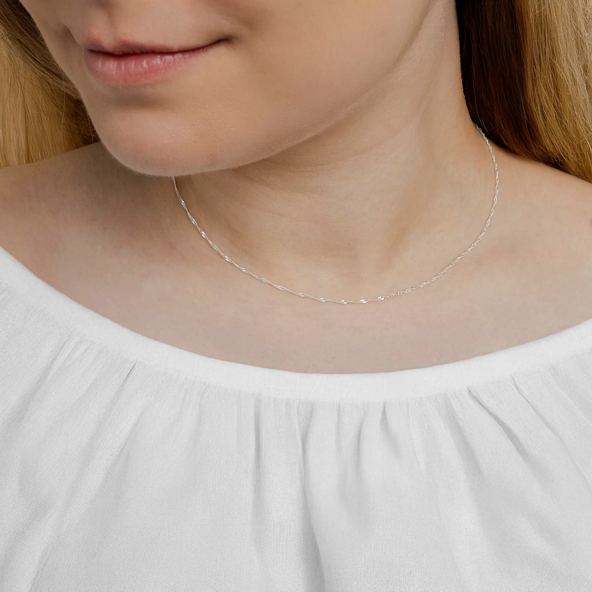 Amberta Collana Singapore in Argento 925, 50 cm - immagine 2