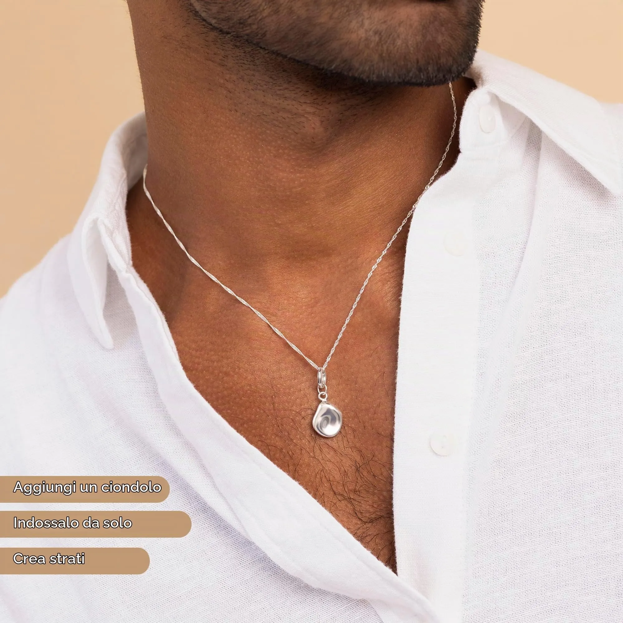 Amberta Collana Singapore in Argento 925, 50 cm - immagine 4