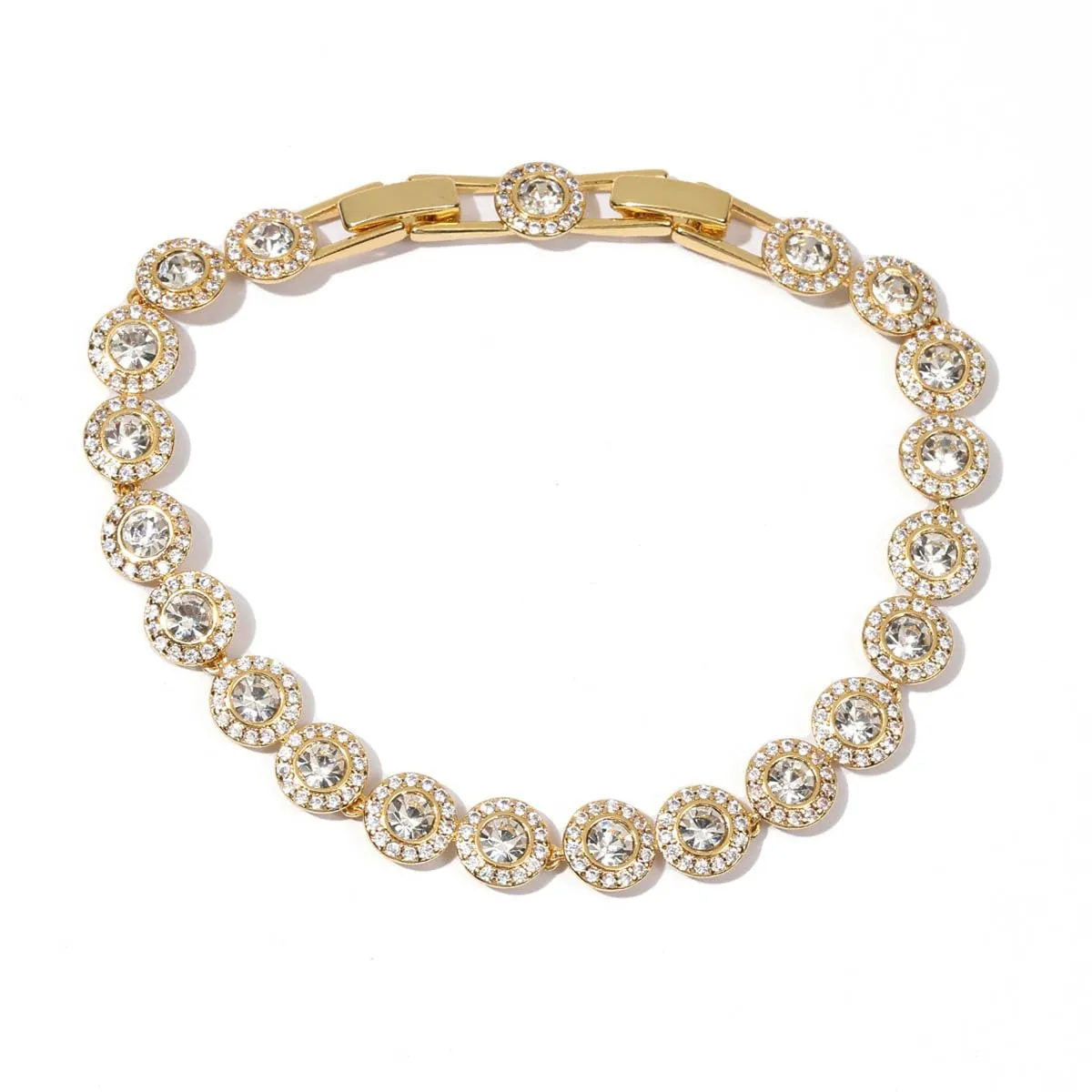 Generico Bracciale Donna Angelica in Oro 18K con Cristalli Regolabile 18.5-21cm - immagine 1