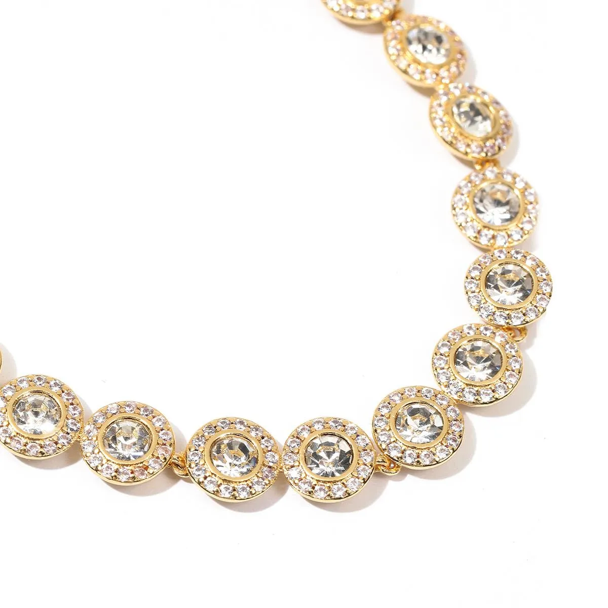 Generico Bracciale Donna Angelica in Oro 18K con Cristalli Regolabile 18.5-21cm - immagine 2
