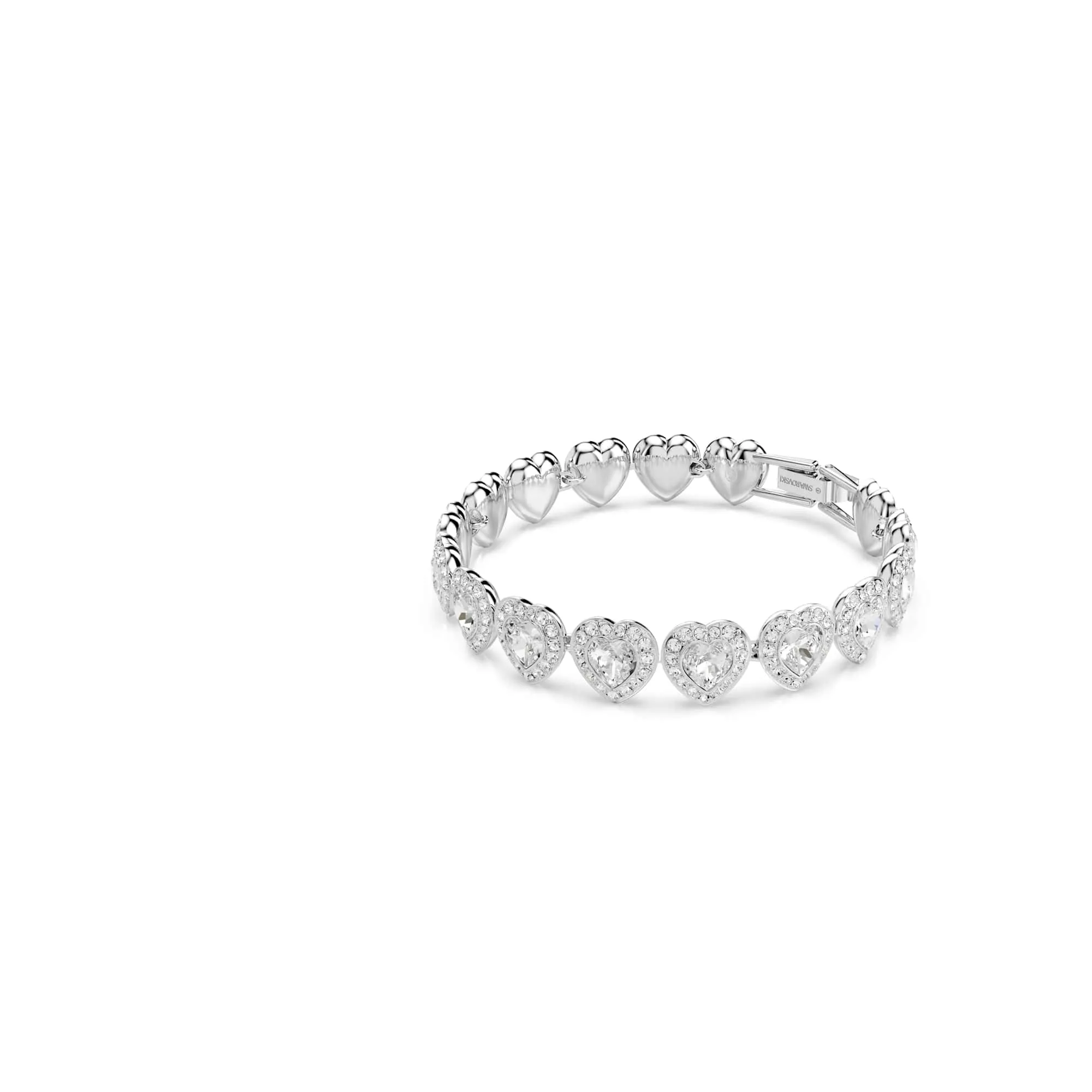 Swarovski Ariana Grande Bracciale Tennis con Pavé di Cristalli, Forma a Cuore, Placcatura in Tonalità Rodio, 16,8-21,8 cm - immagine 3