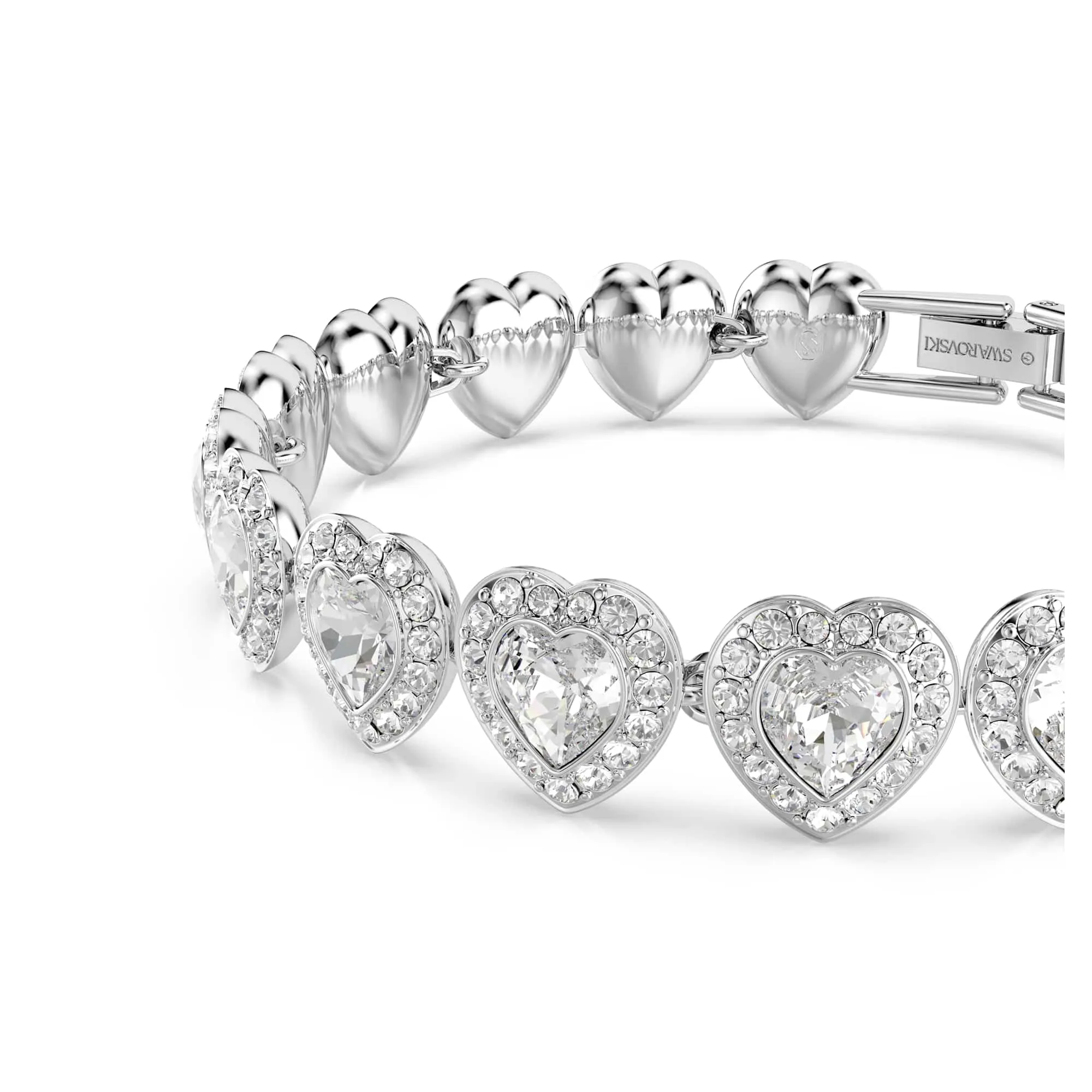 Swarovski Ariana Grande Bracciale Tennis con Pavé di Cristalli, Forma a Cuore, Placcatura in Tonalità Rodio, 16,8-21,8 cm - immagine 5